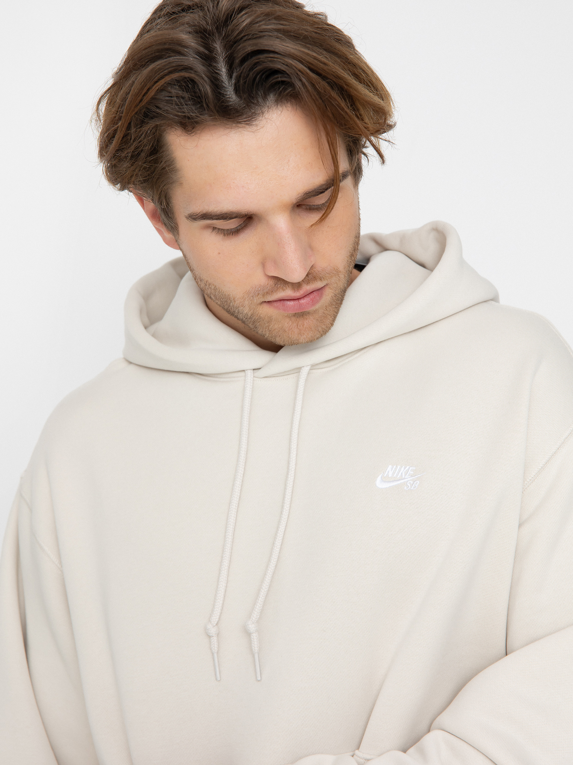 Nike SB Essential Logo HD Hoodie (lt orewood brn/white)