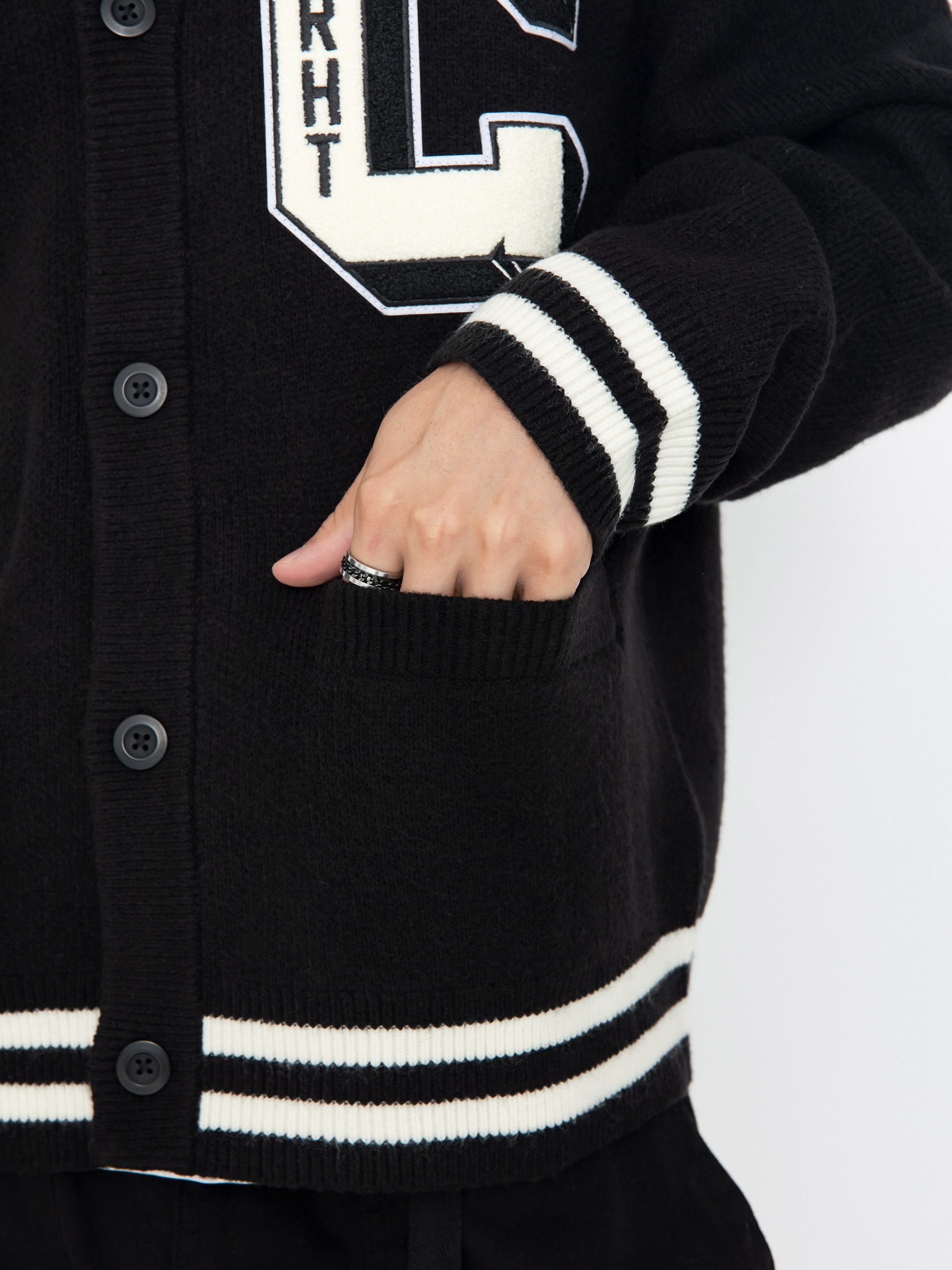 Carhartt WIP Brown Ducks Cardigan Pulli (black/wax)