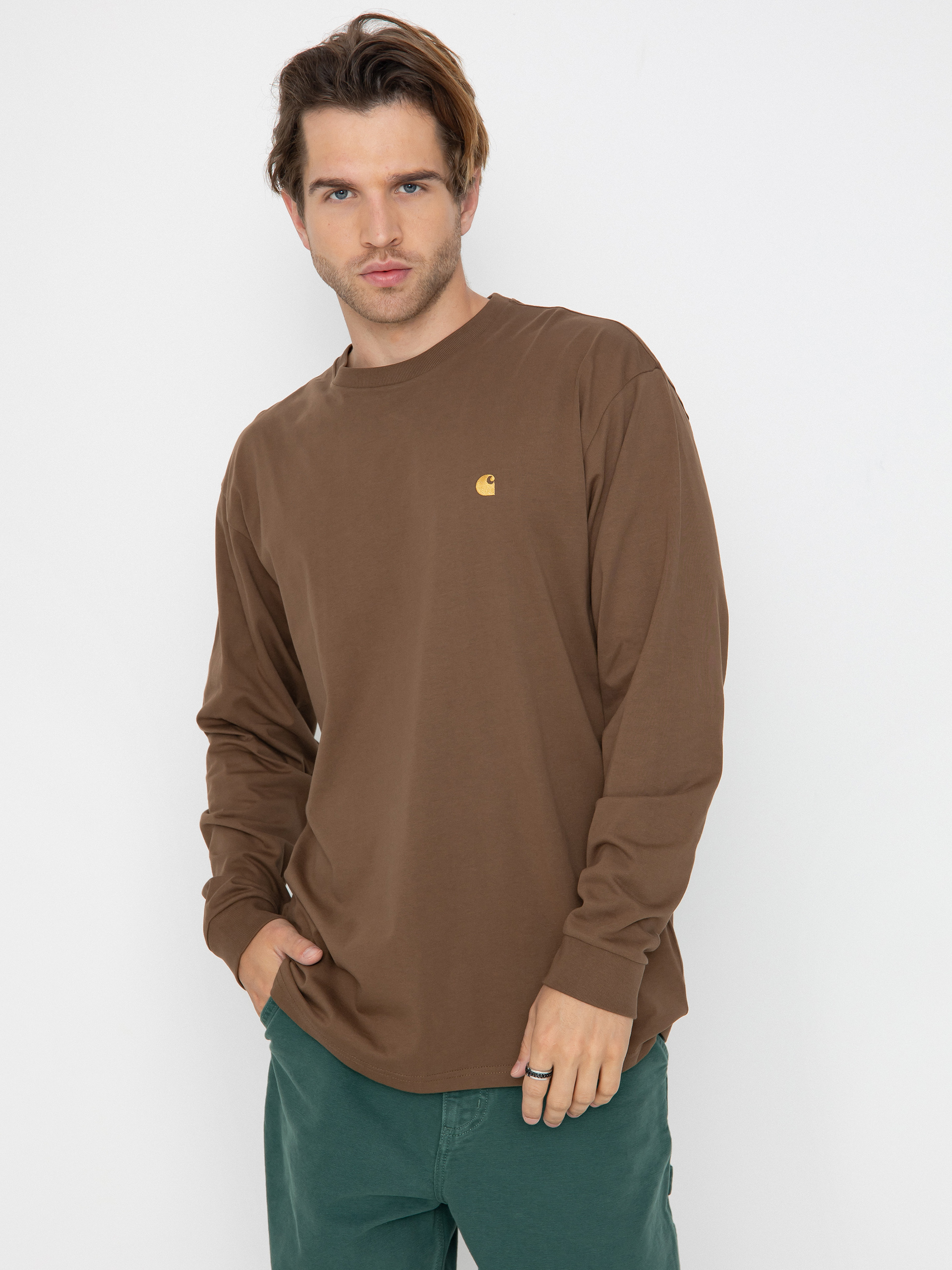 Carhartt WIP Chase Longsleeve (chocolate/gold)