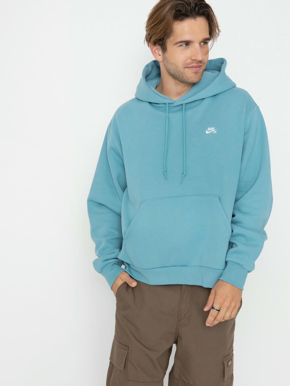 Nike SB Essential Logo HD Hoodie (denim turq/white)