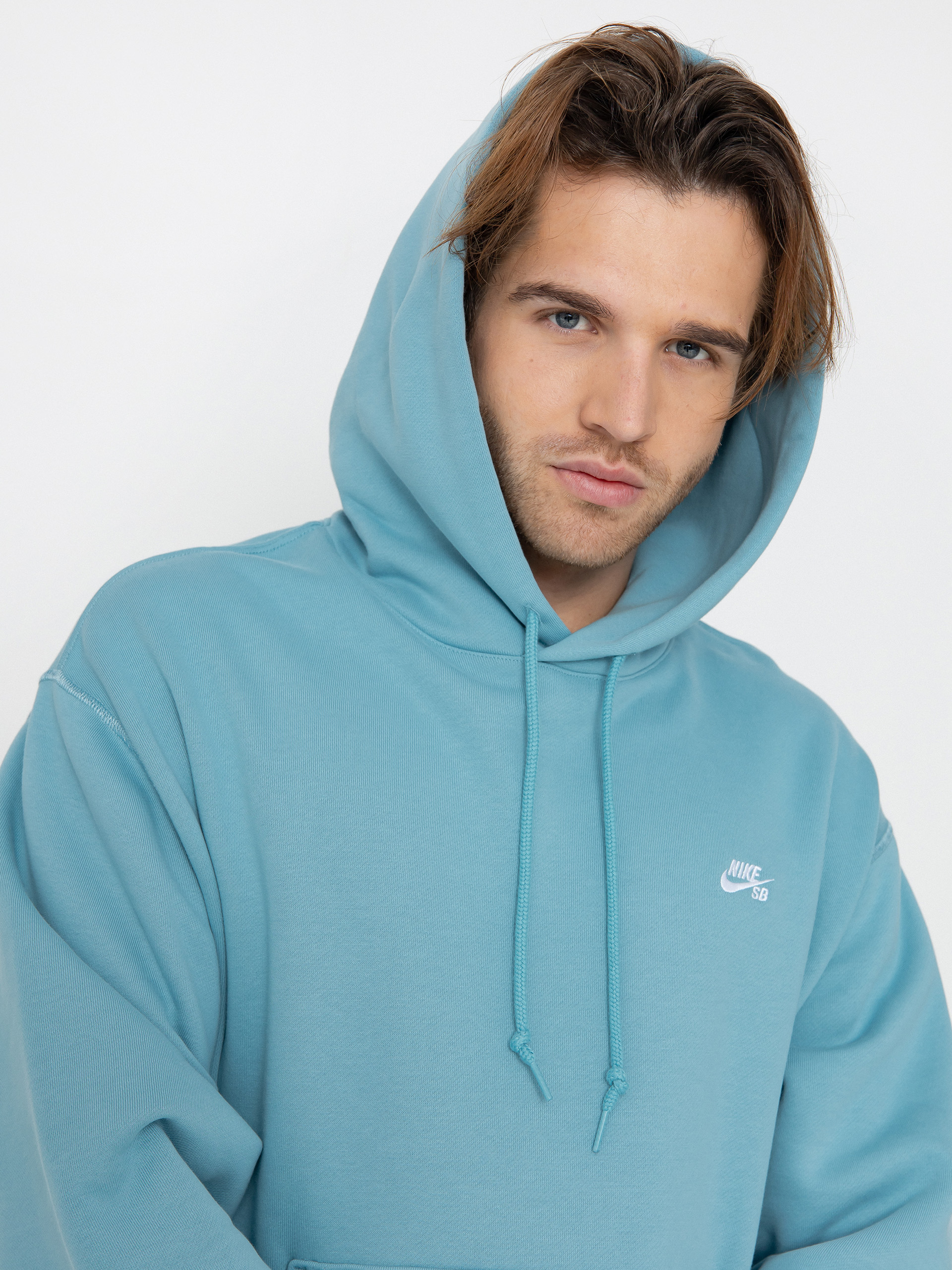 Nike SB Essential Logo HD Hoodie (denim turq/white)