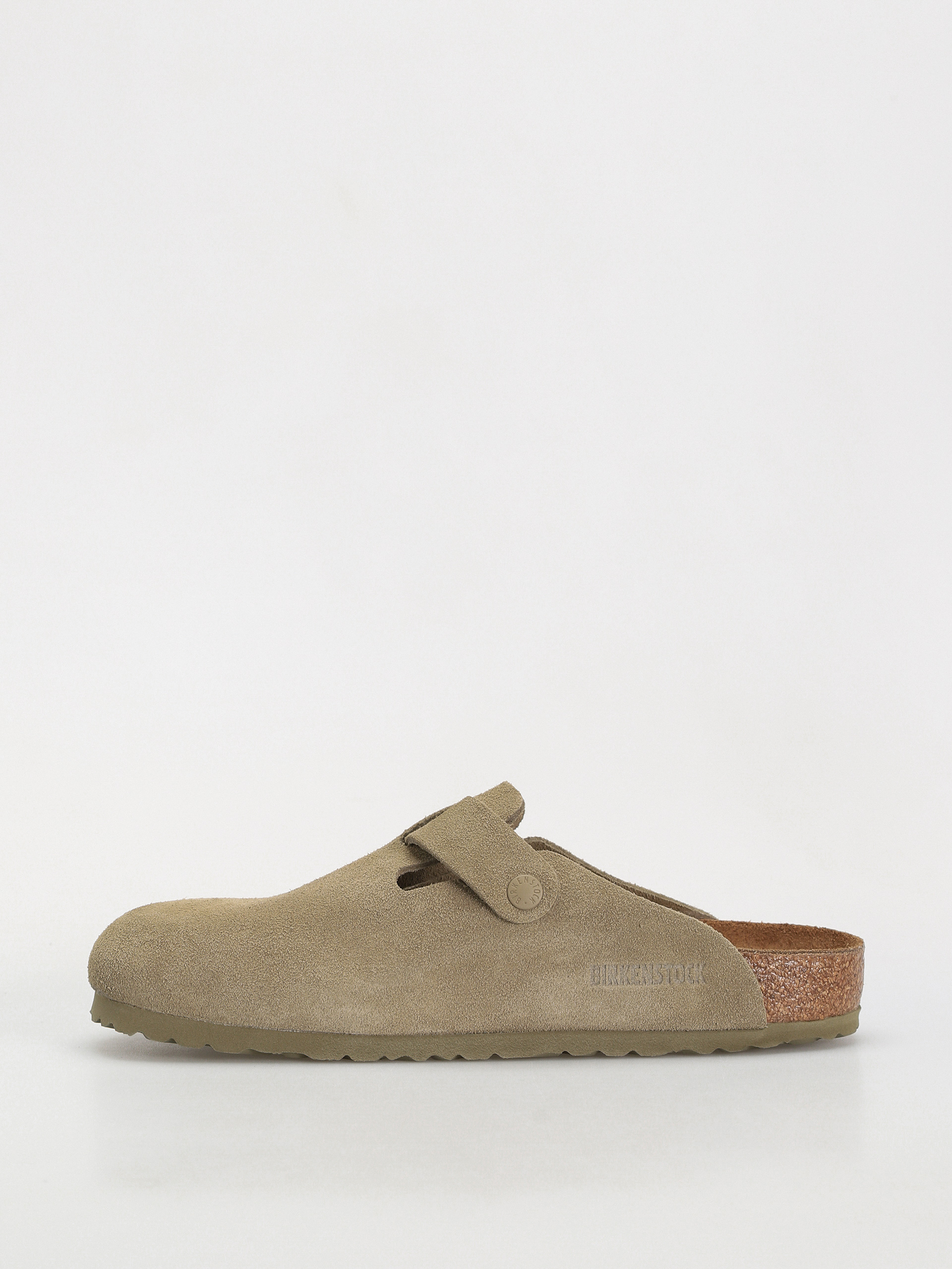 Birkenstock Boston Suede Leather Regular Flip-flops (faded khaki)