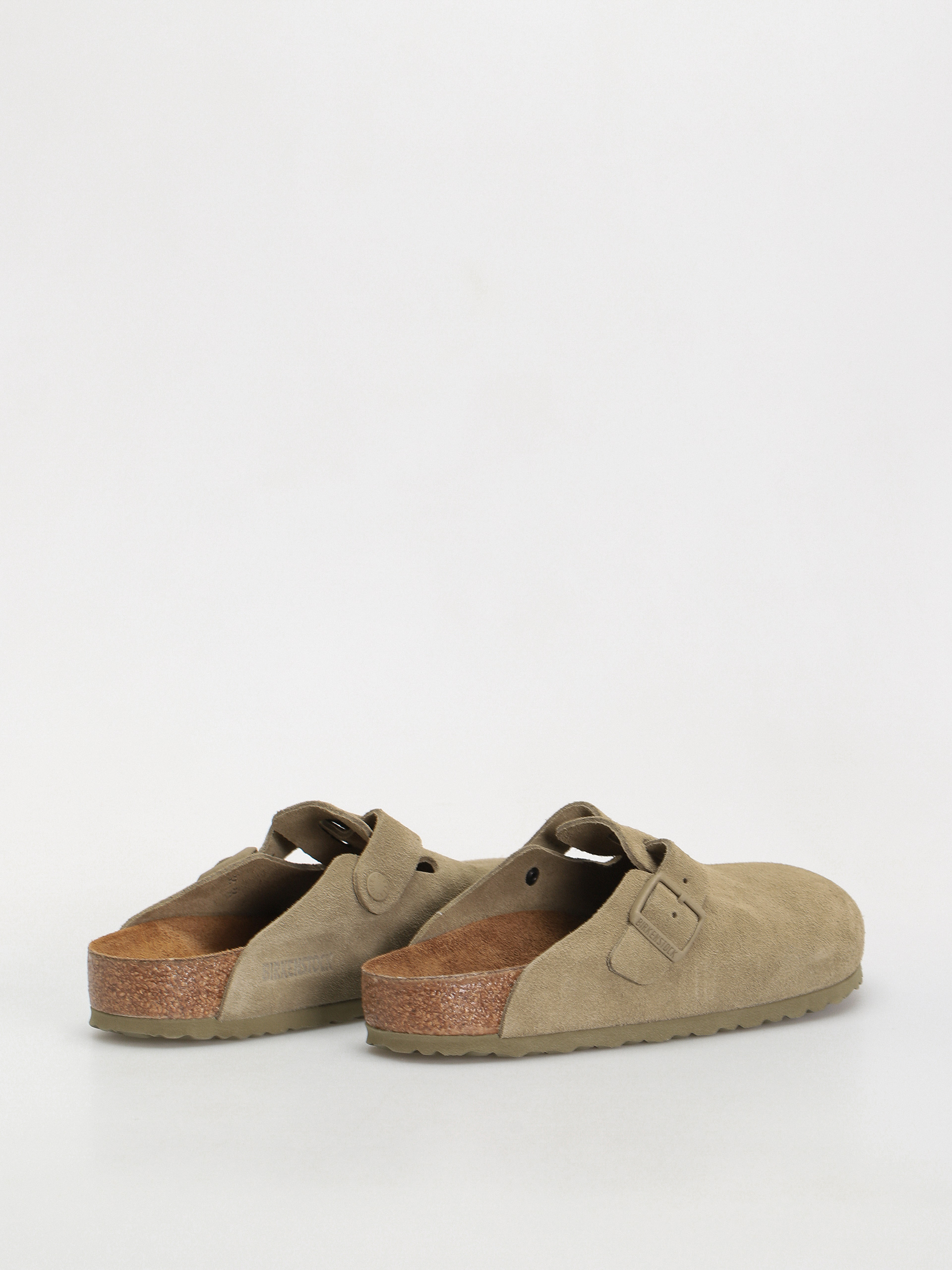Birkenstock Boston Suede Leather Regular Flip Flops (faded khaki)