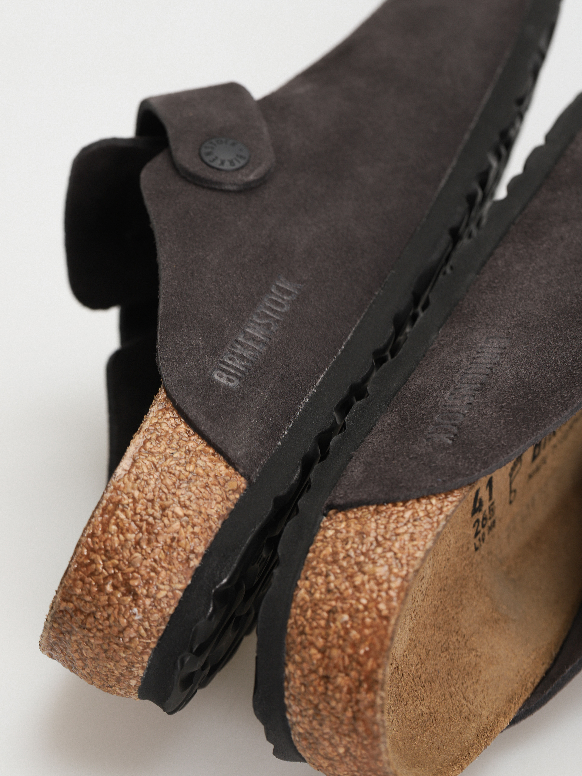 Birkenstock Boston Suede Leather Regular Flip-flops (velvet grey)