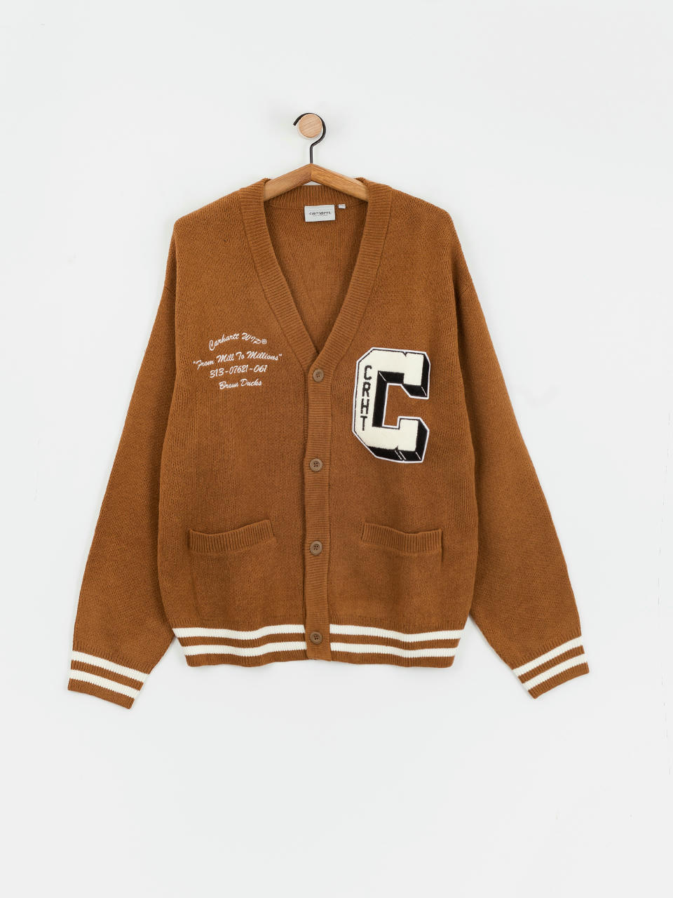 Carhartt WIP Brown Ducks Cardigan Pulli (hamilton brown/wax)