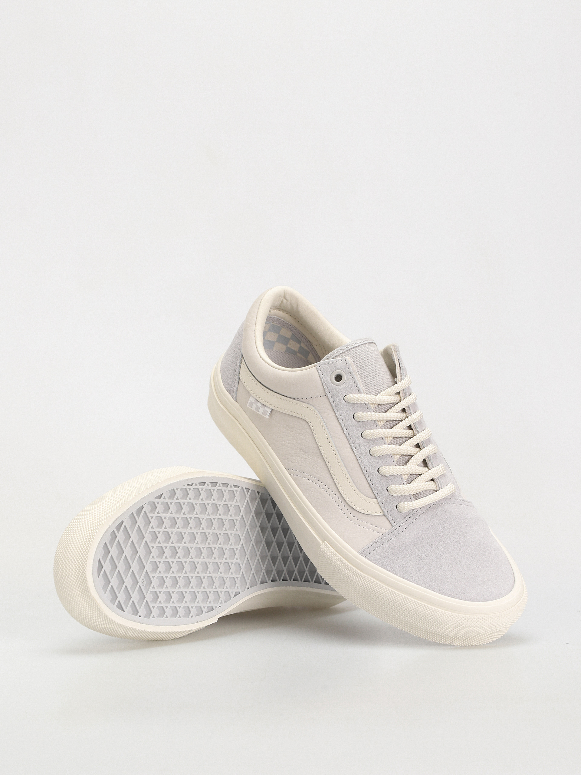 Suede Vans Old Skool Grey Leather Vans Skate Old Skool Shoes (grey