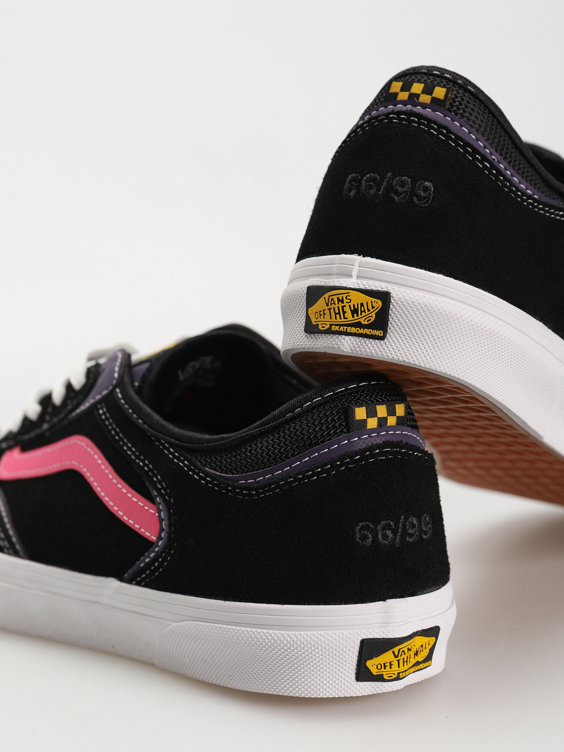 Skate Shoes Black Vans With Pink Stripe Vans Skate Rowley Shoes