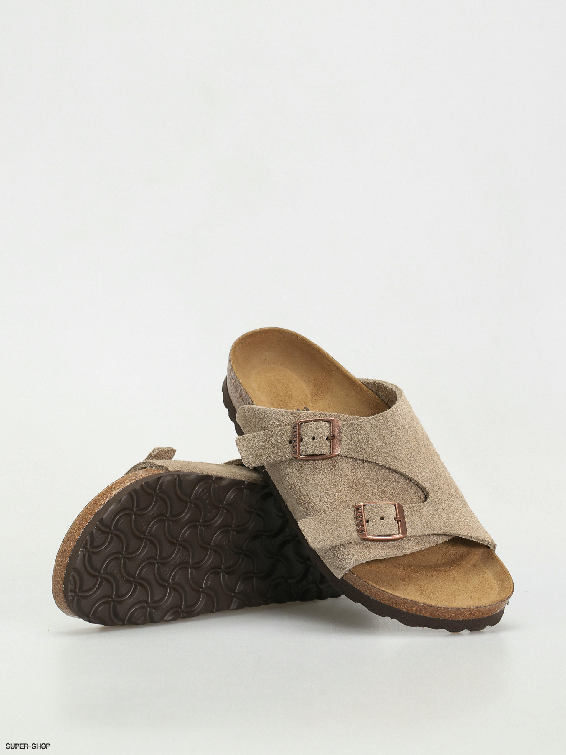 Birkenstock Zürich Suede Leather Narrow Wmn Flip-flops - brown (taupe)