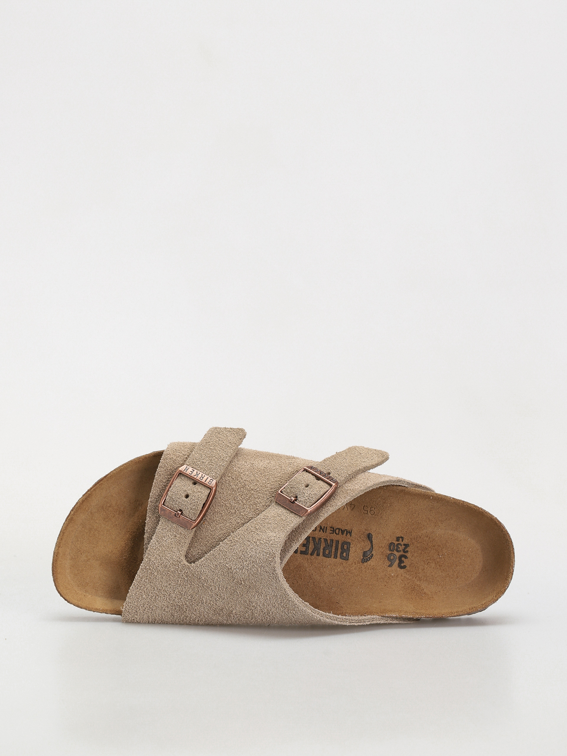 Birkenstock Zürich Suede Leather Narrow Wmn Flip-flops - brown (taupe)