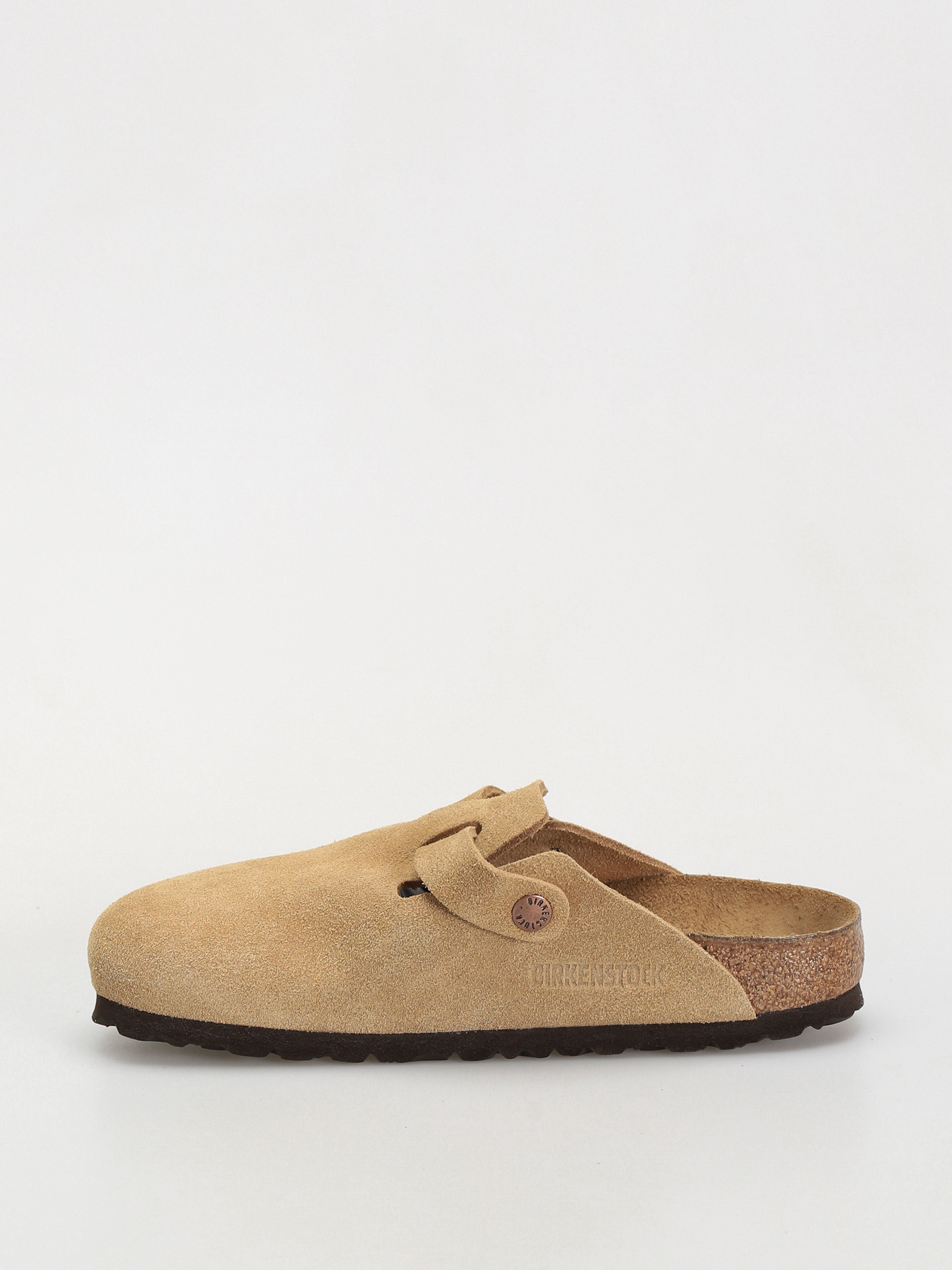 Birkenstock Boston Suede Leather Narrow Wmn Flip Flops - Braun