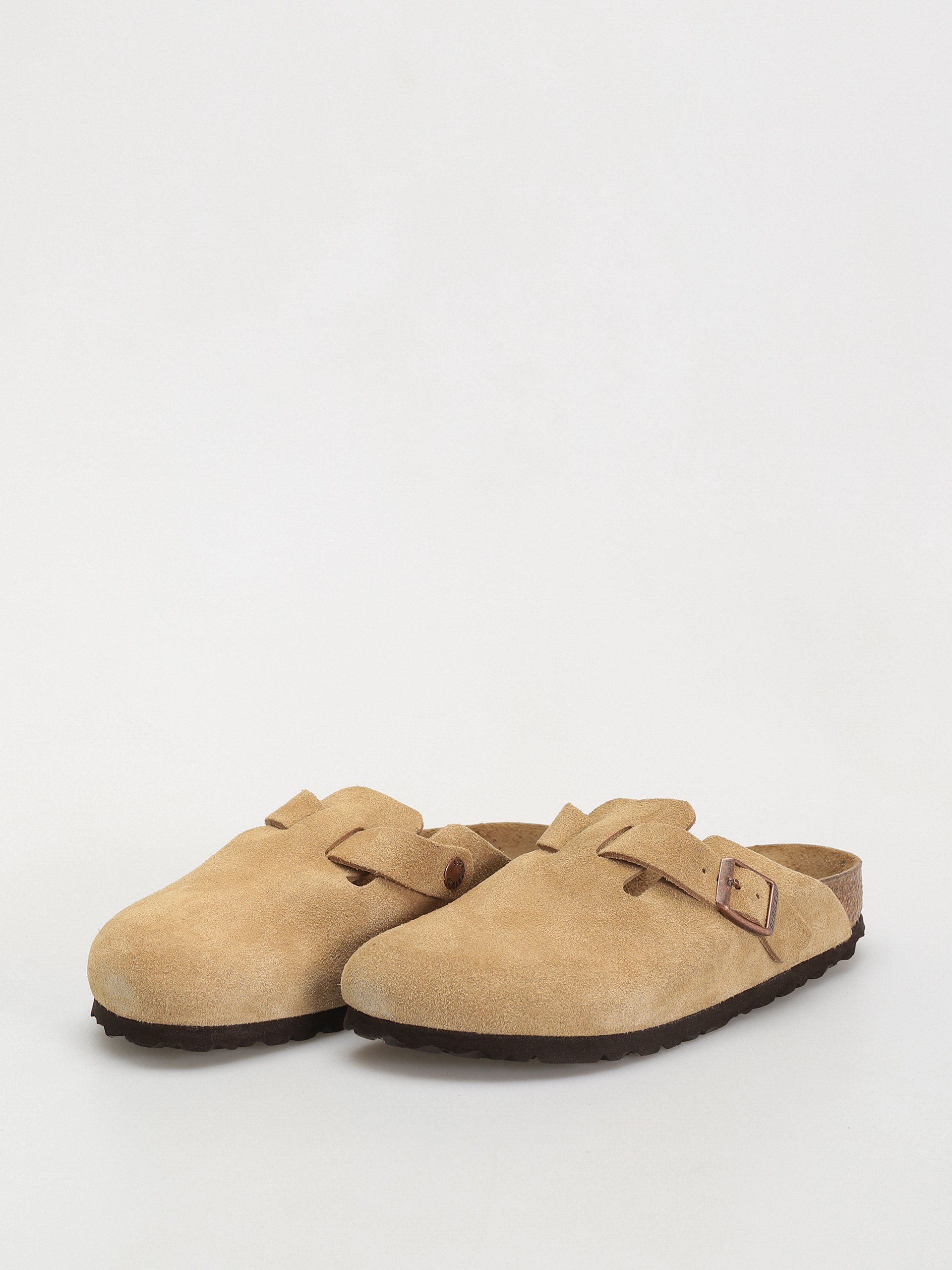 Birkenstock Boston Suede Leather Narrow Wmn Flip Flops (latte cream)