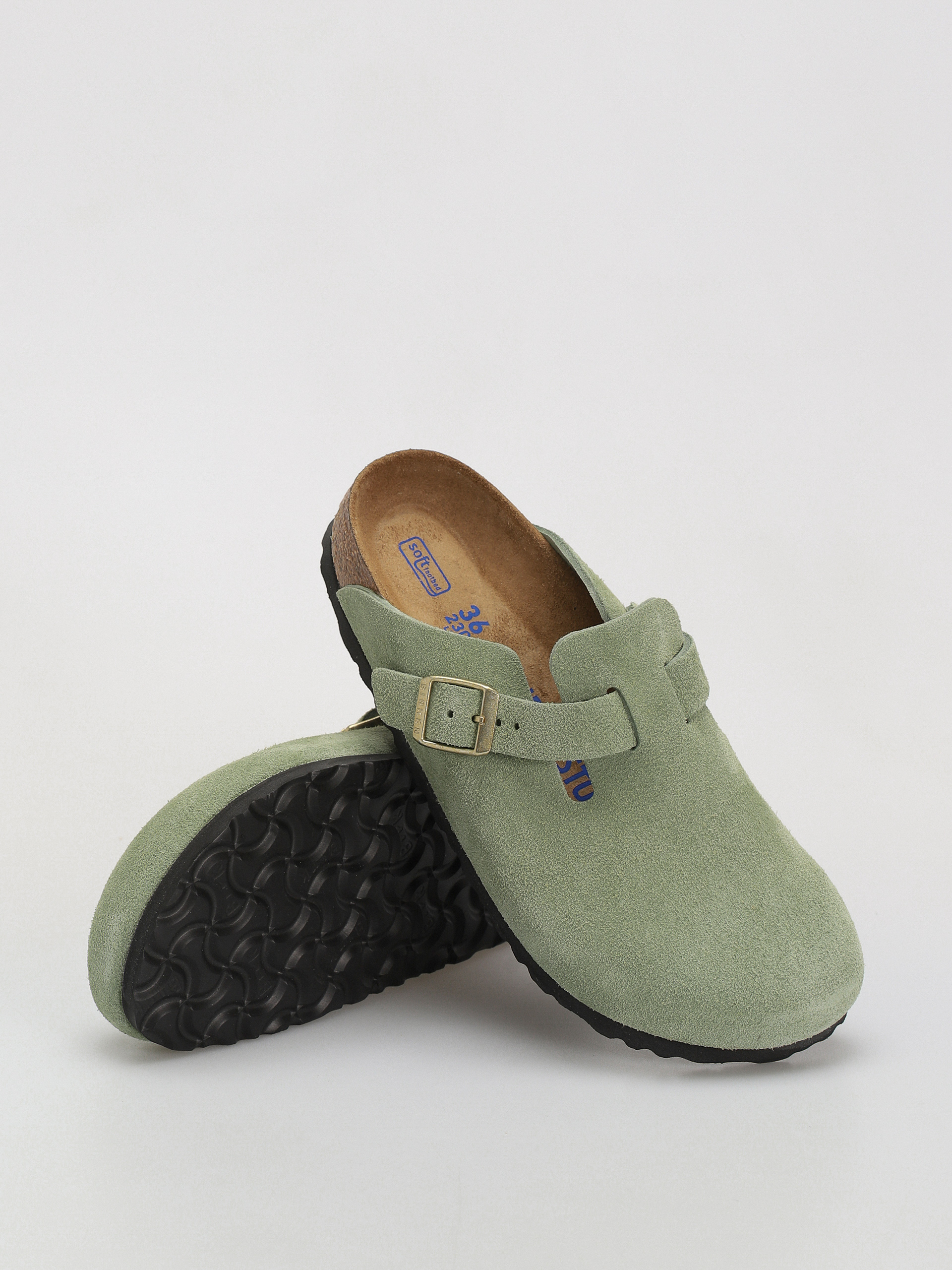 Narrow Boston Soft Footbed Suede Leather Birkenstock Boston Soft