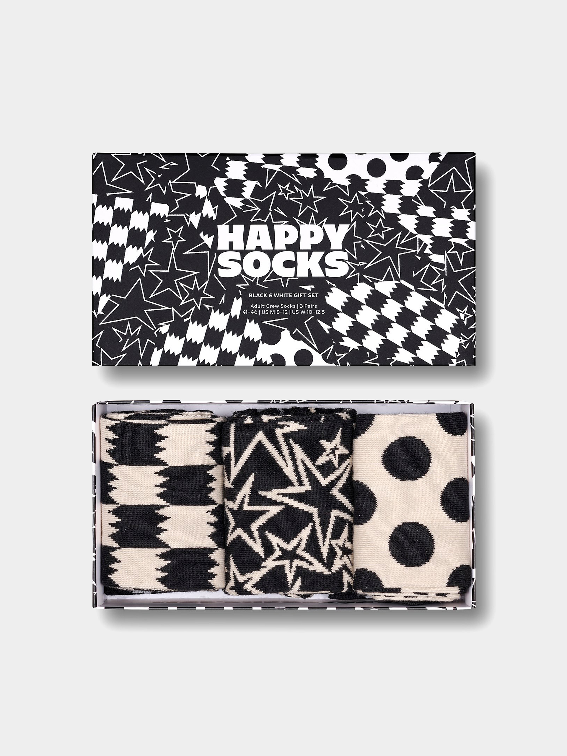 Happy Socks Socks 3-Pack Black And White (black)