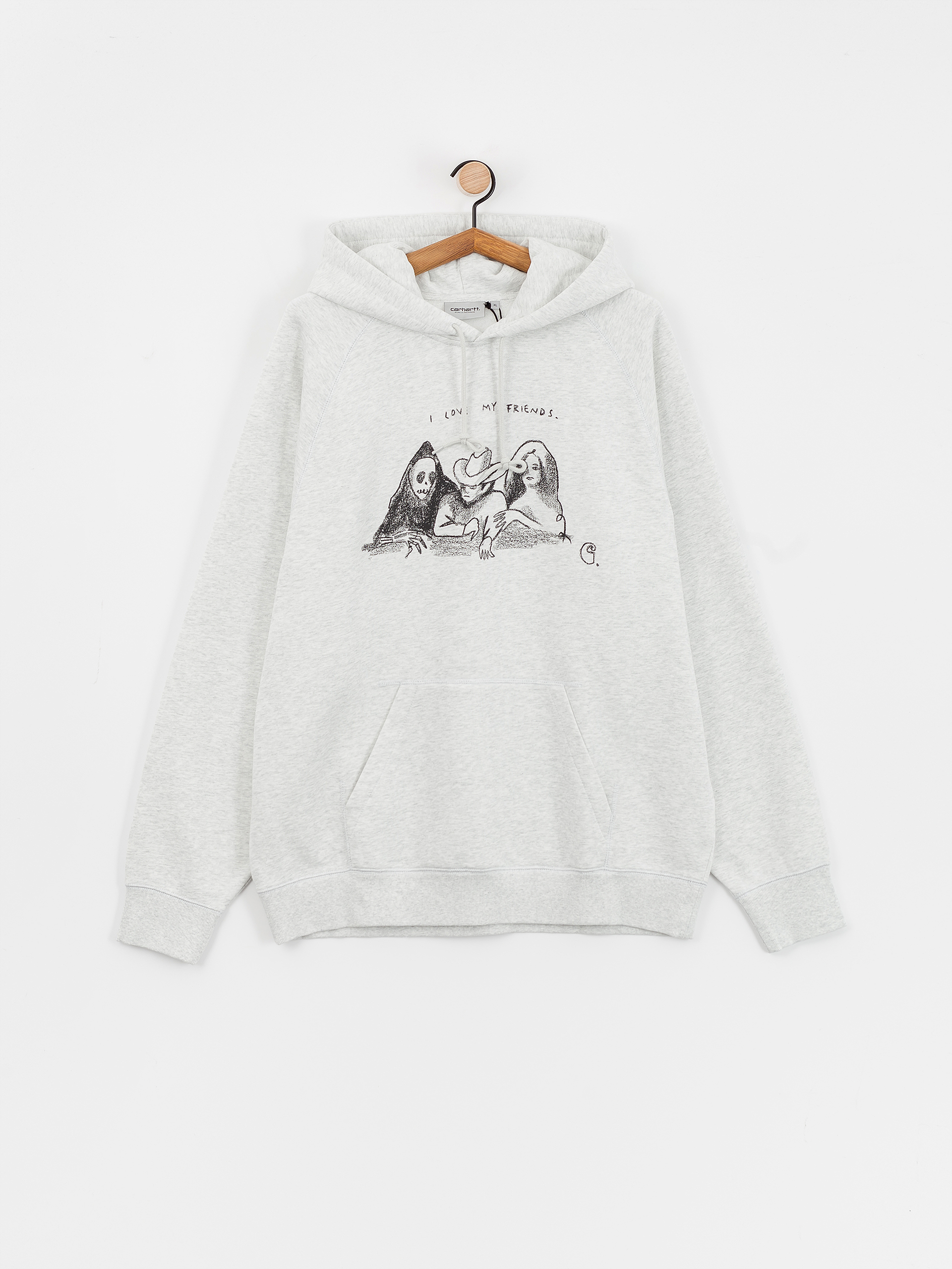 Carhartt WIP Pepe Friends HD Hoodie (ash heather/black)