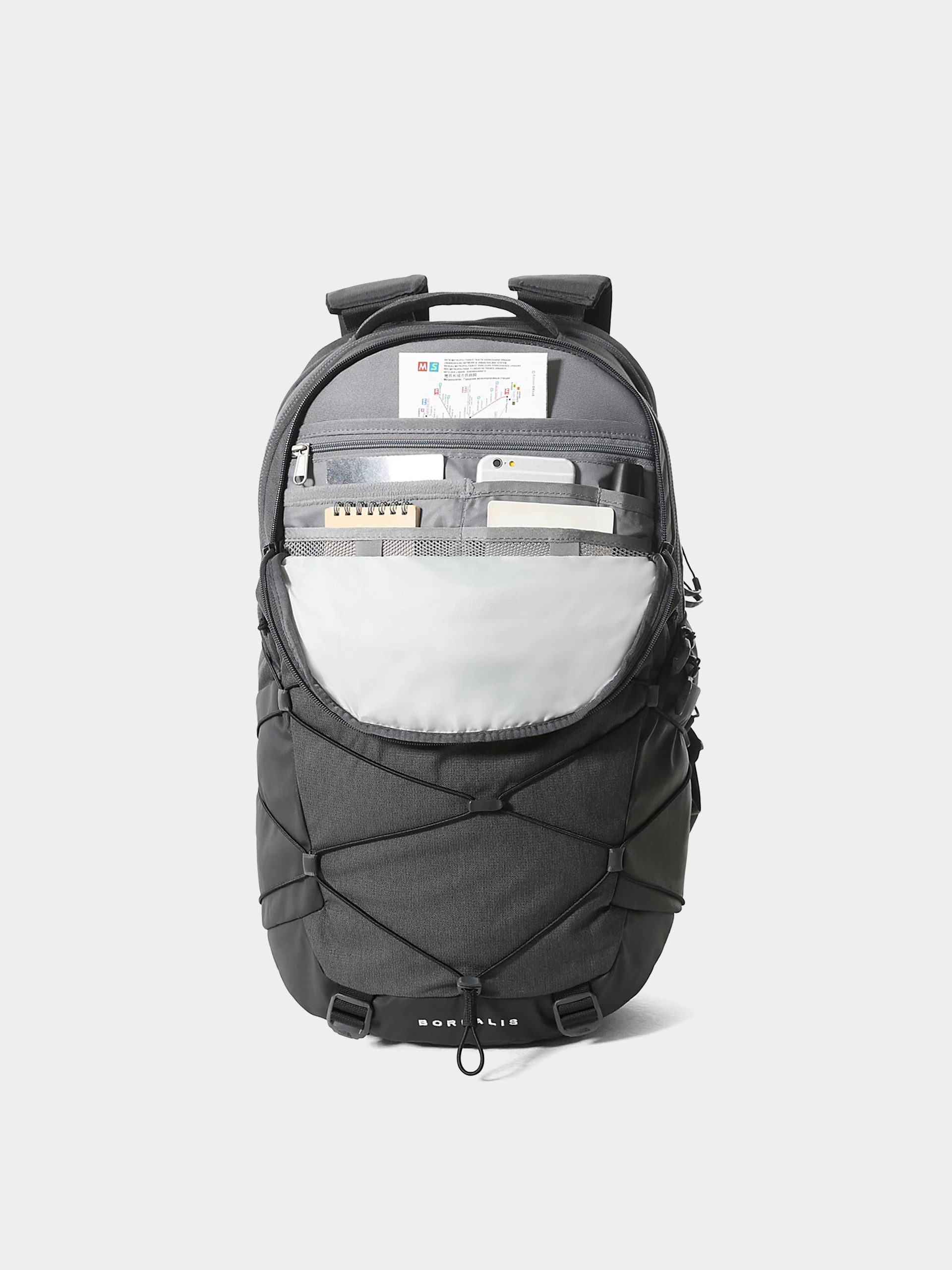 The North Face Backpack Borealis black asphalt grey light heat