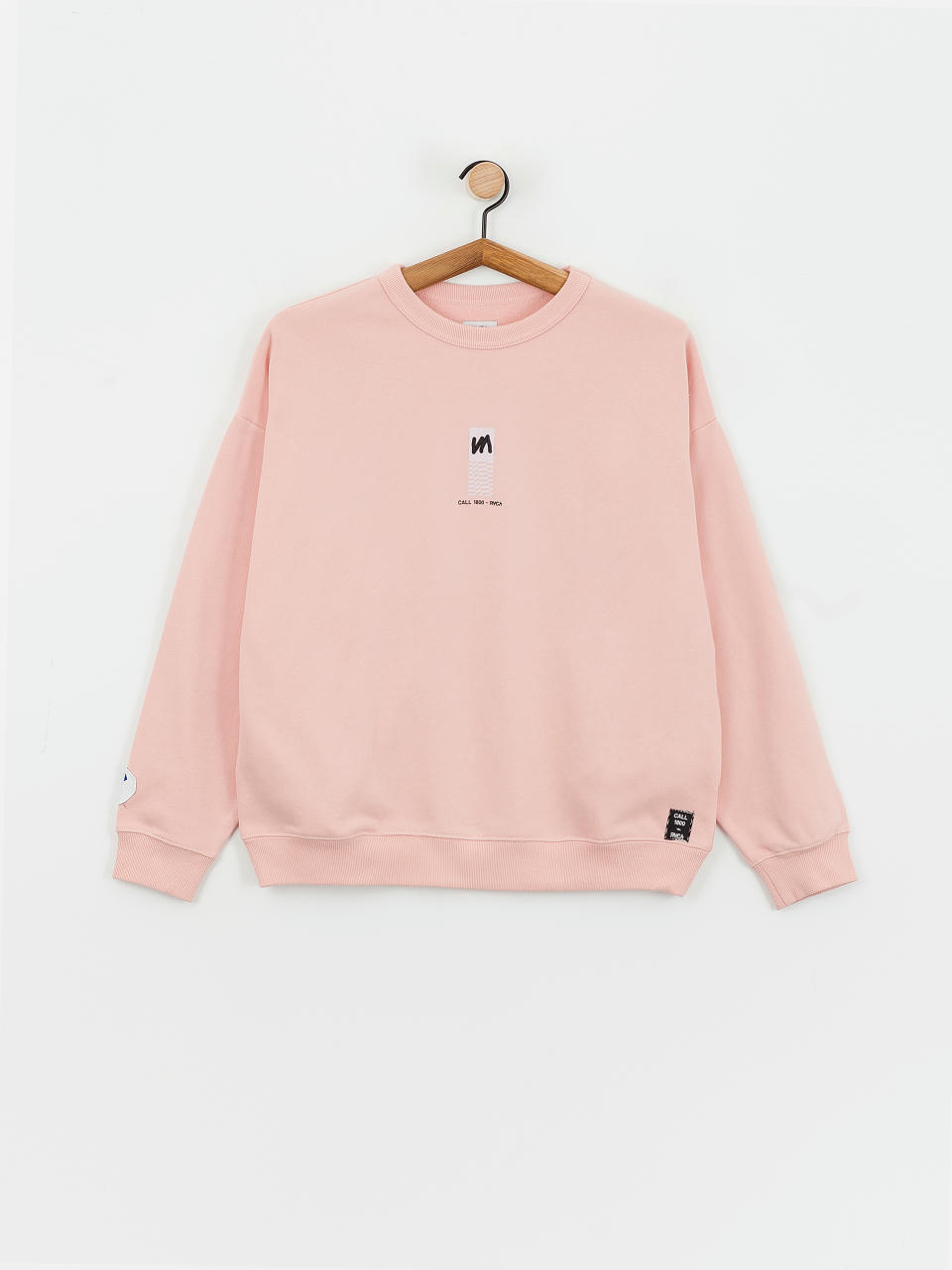 RVCA Almost Everything Pocket Crew Wmn Sweatshirt (blush)