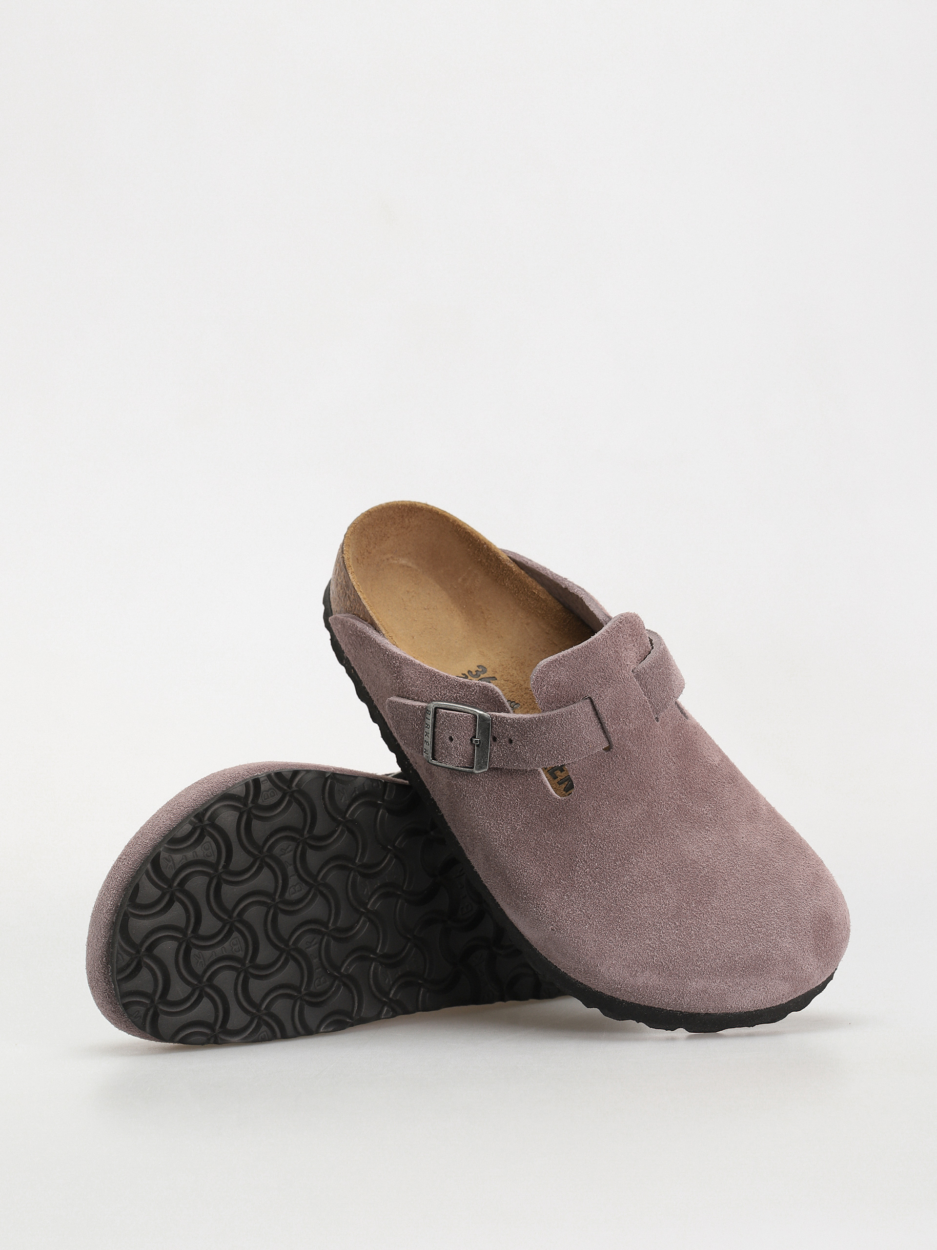 Birkenstock Boston Suede Regular Wmn Flip-flops - violet (faded