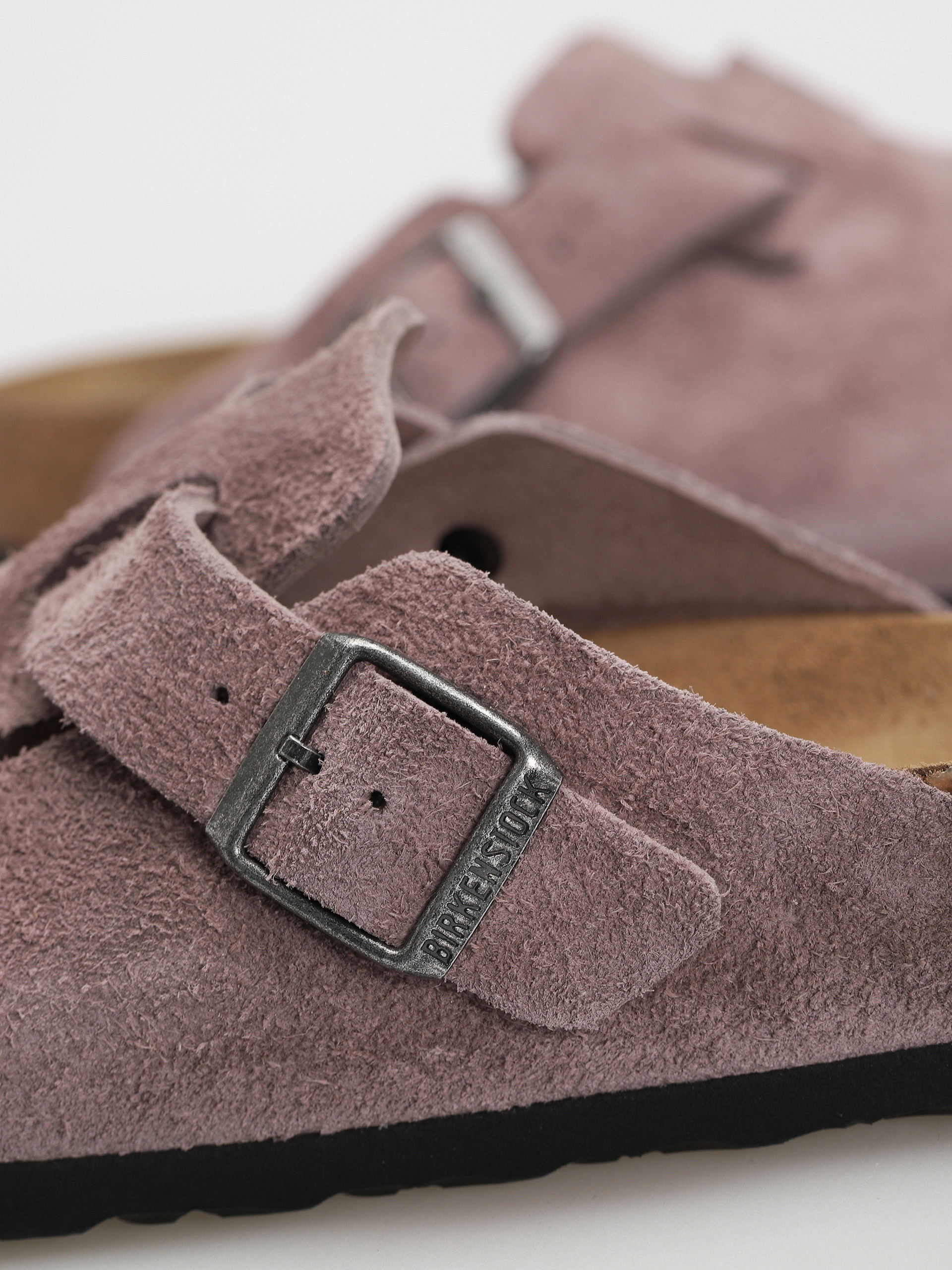 Birkenstock Boston Suede Narrow Flip-flops (faded purple)