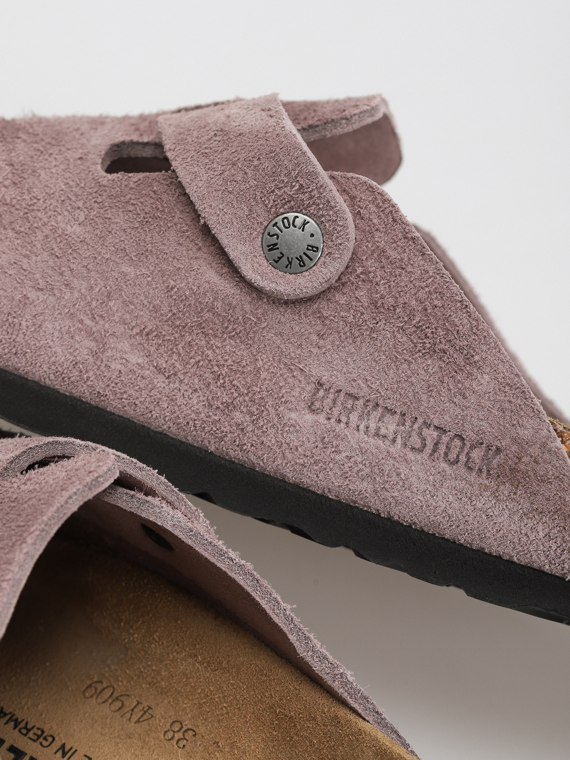 Birkenstock Boston Suede Narrow Flip-flops (faded purple)