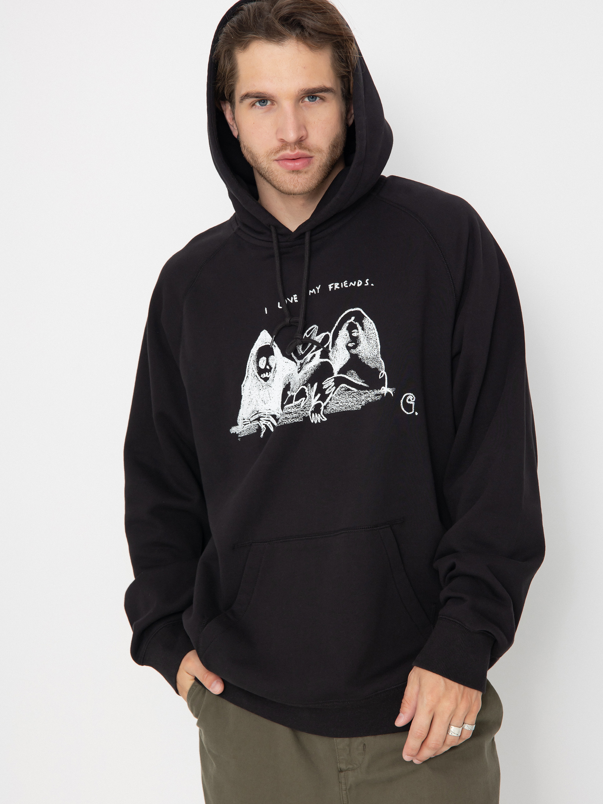 Carhartt WIP Pepe Friends HD Hoodie (black/white)