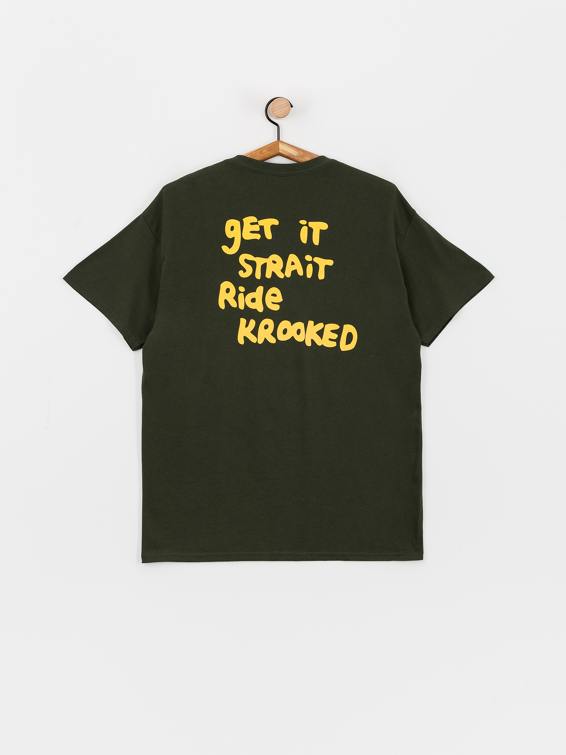 Krooked T-Shirt Street Eyes (forest green/gold)