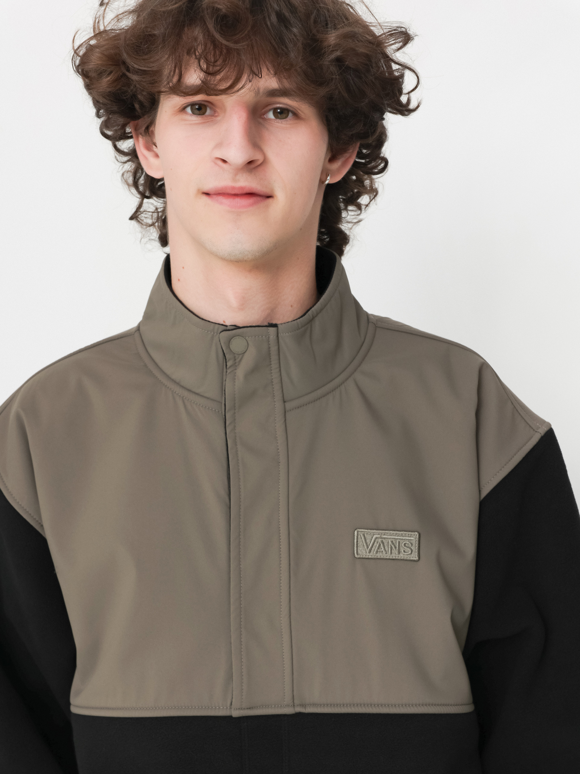 Mens Vans Ranford Polar Fleece Loose Hz Fleece  (black/bungee cord)