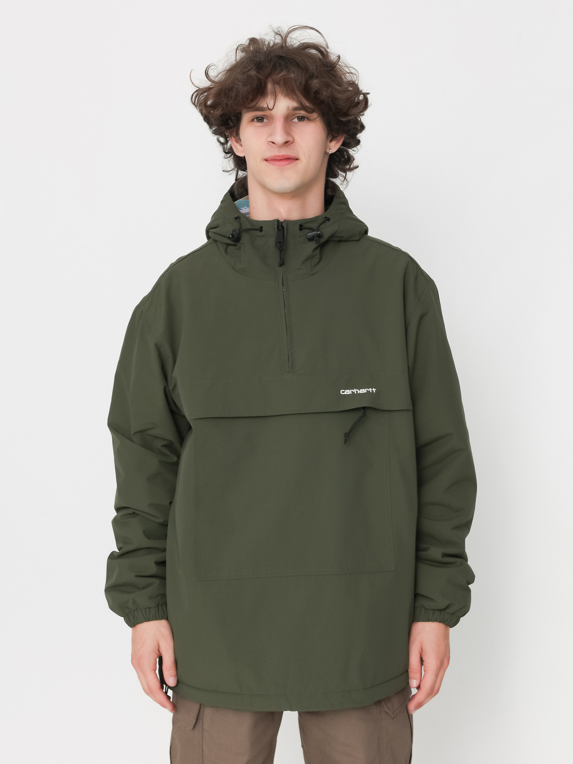 Carhartt WIP Jacket Windbreaker Pullover - green (office green/white)