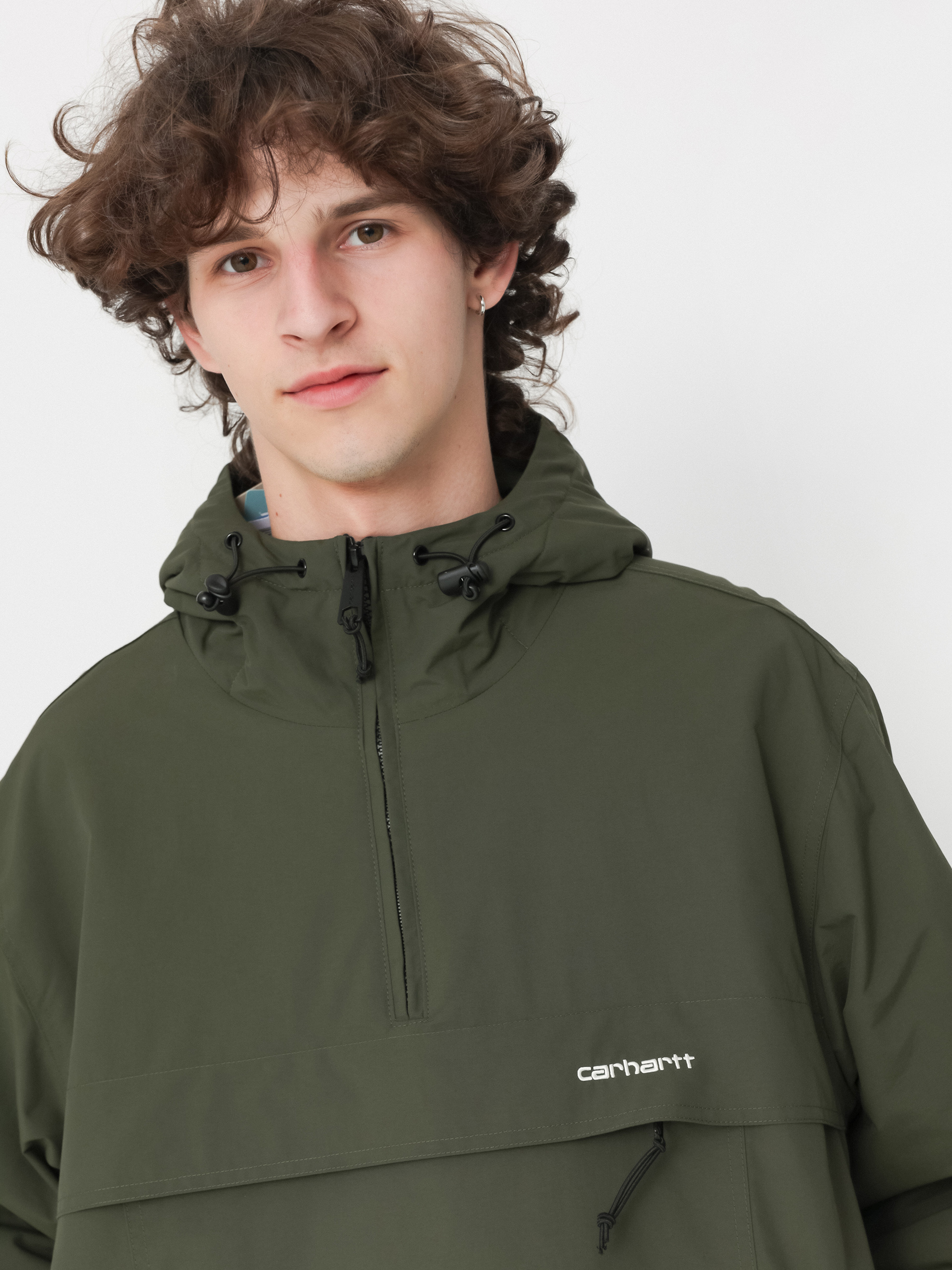 Carhartt WIP Jacket Windbreaker Pullover (office green/white)