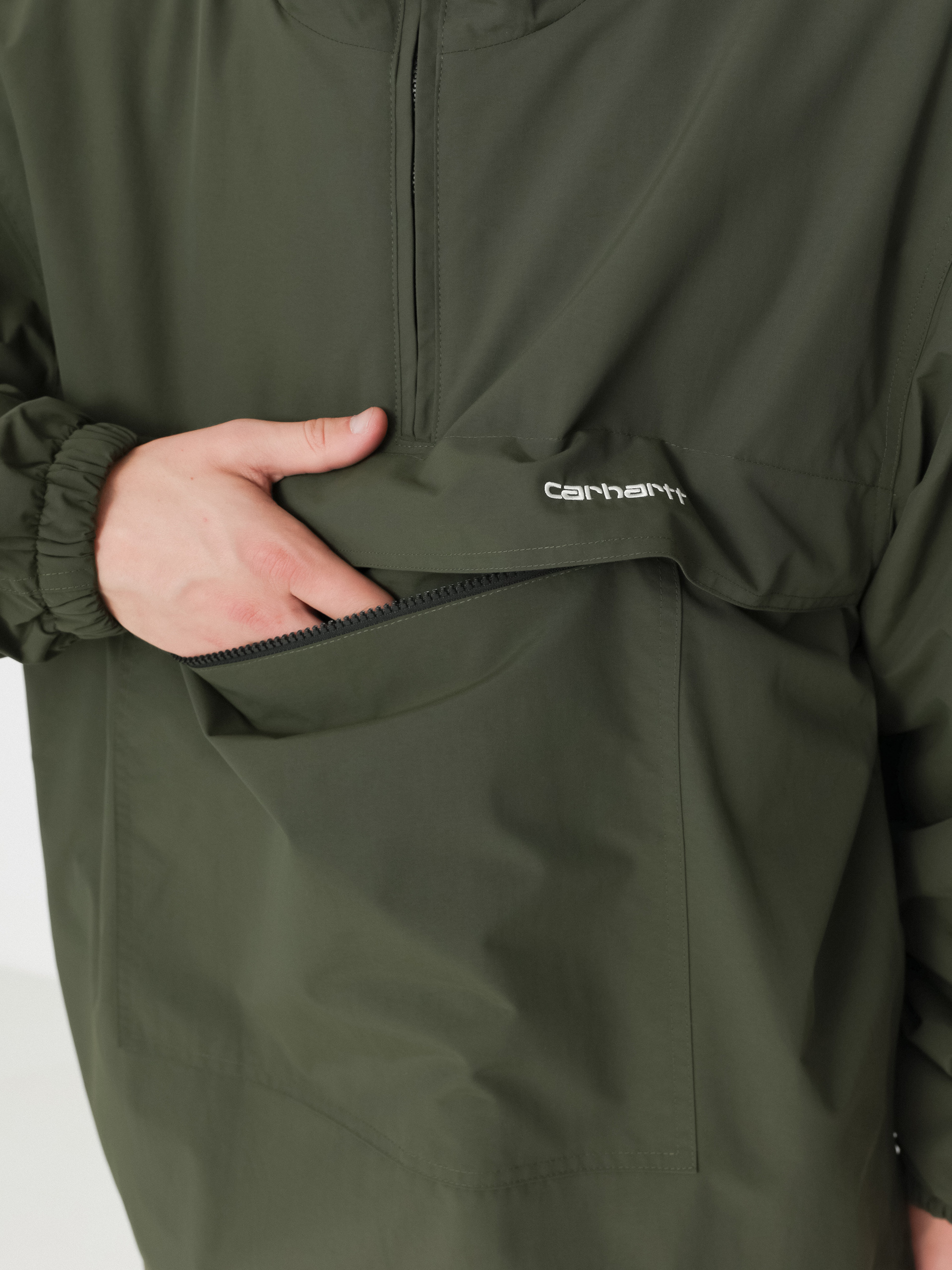 Carhartt WIP Jacket Windbreaker Pullover (office green/white)