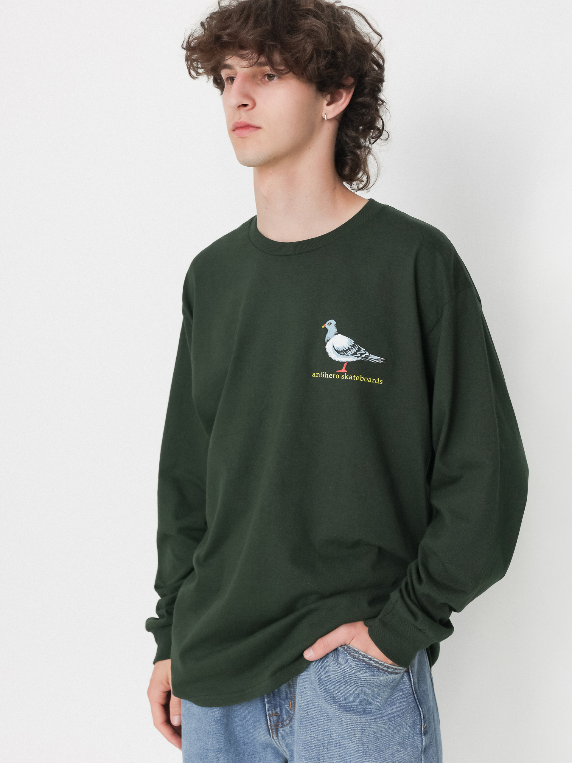 Antihero Longsleeve Lil Pigeon (forest green/mlt)