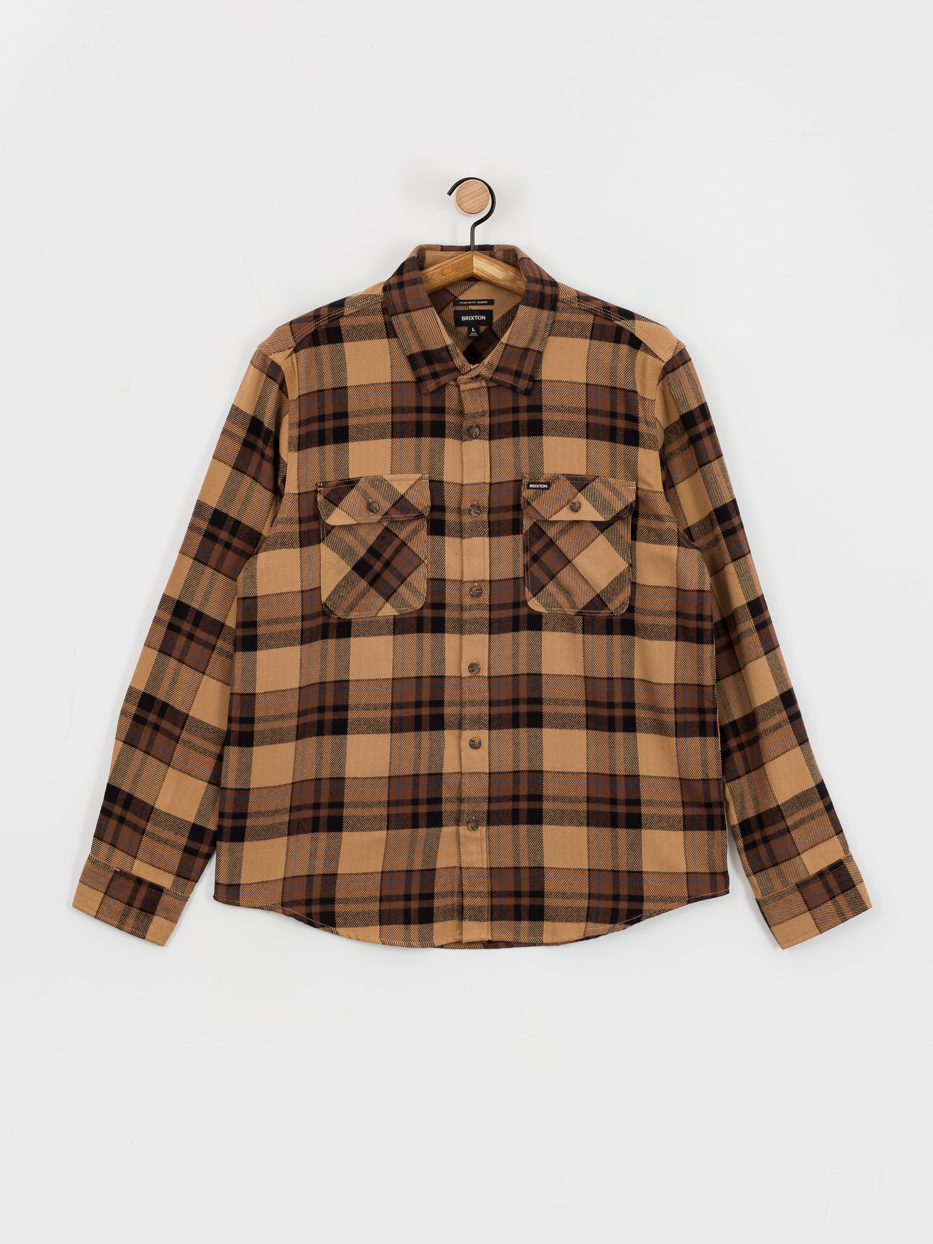 Brixton Bowery Flannel Ls Hemd (tiger's eye/pinecone brown/was)