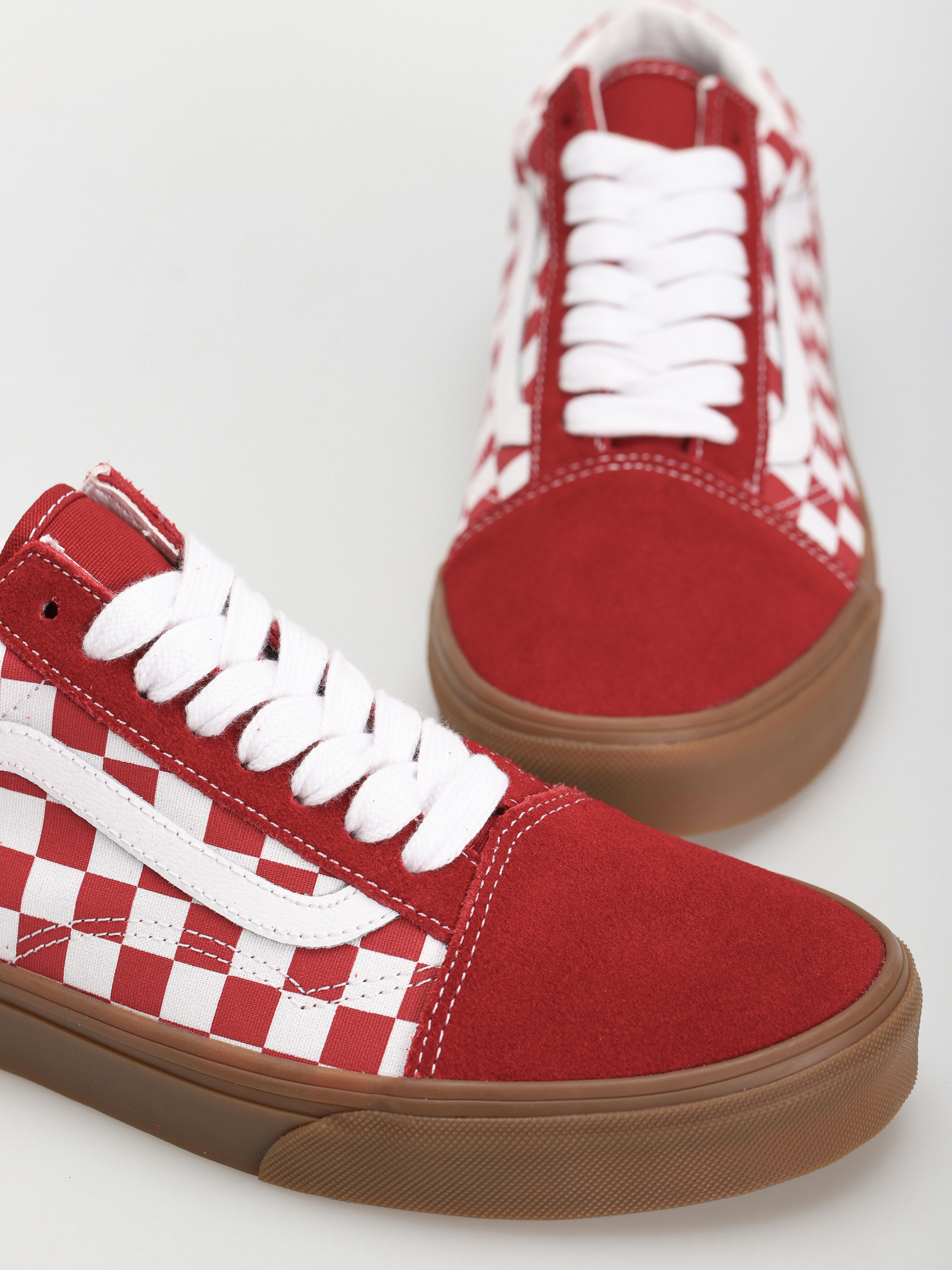 Vans Old Skool Shoes (fat lace checker red)