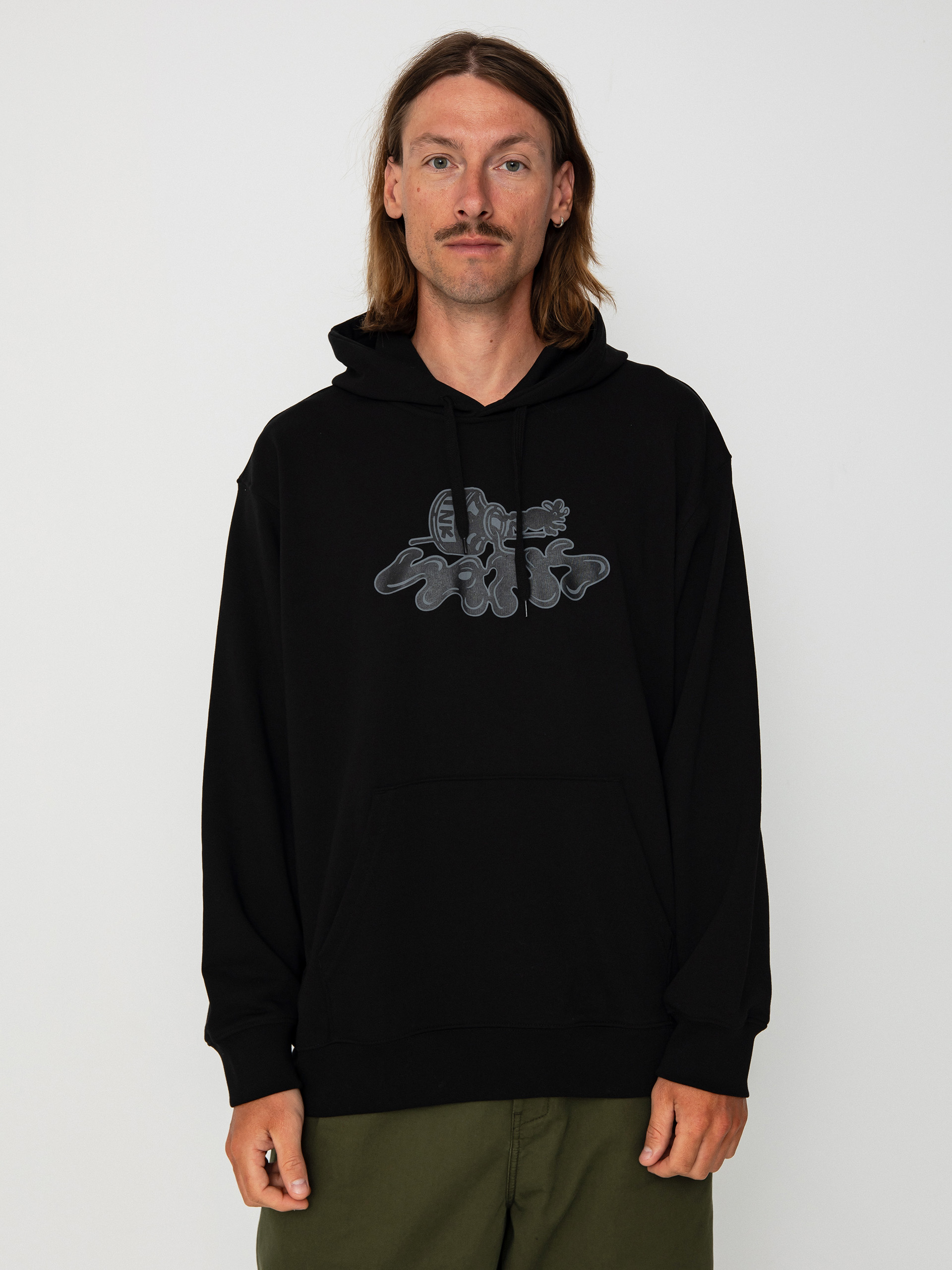 Black loose hoodie on sale