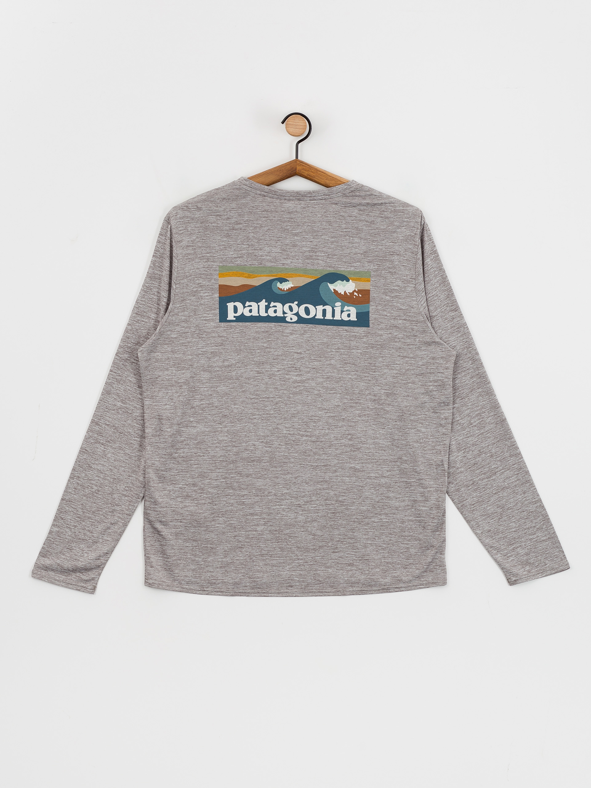 Patagonia Cap Cool Daily Graphic Waters Longsleeve (boardshort logo abalone blue feather grey)