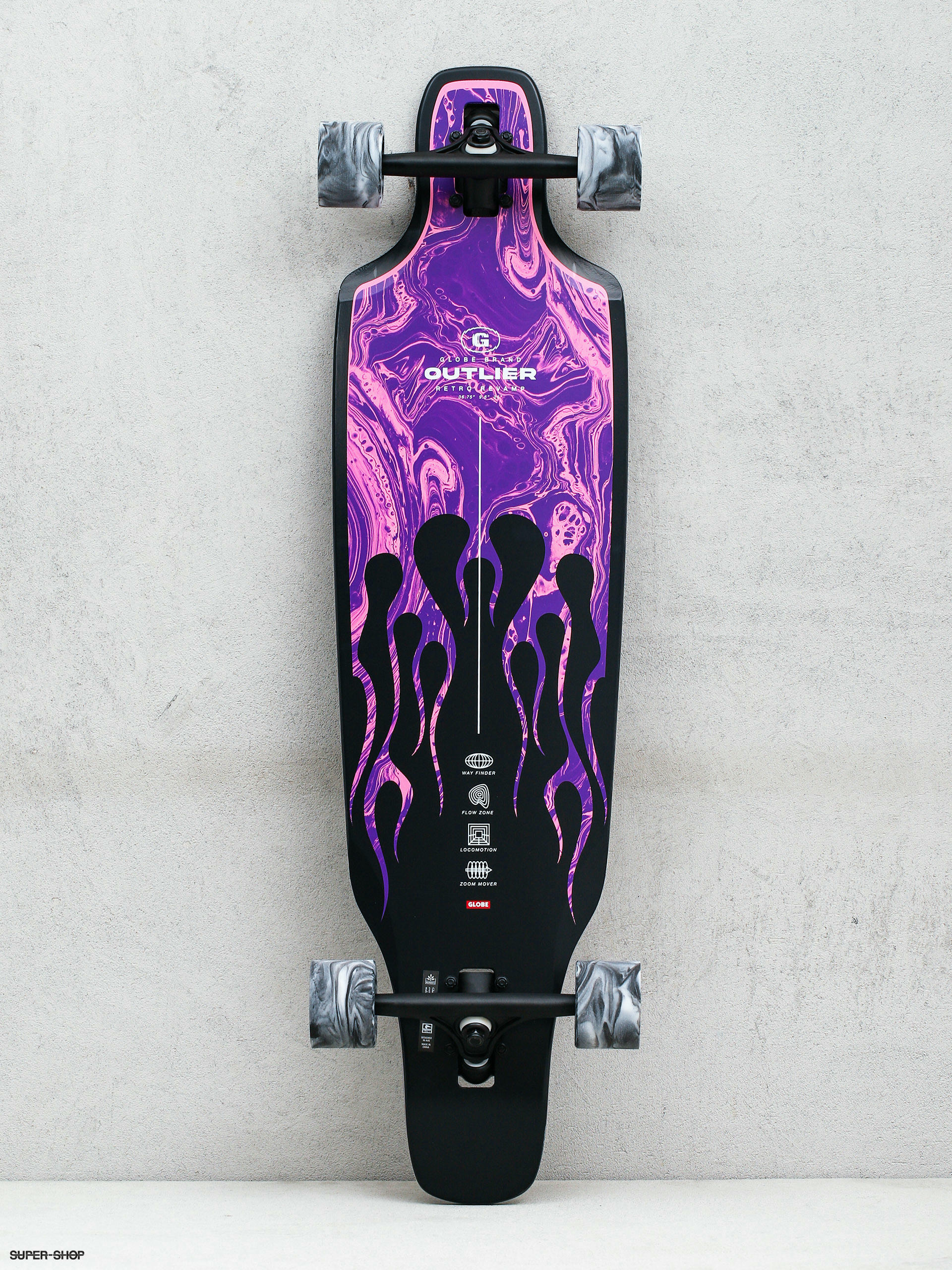 Globe Outlier Longboard - violet (purple flames)