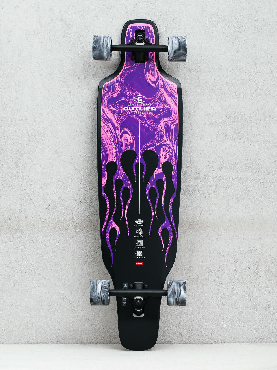 Globe Outlier Longboard (purple flames)