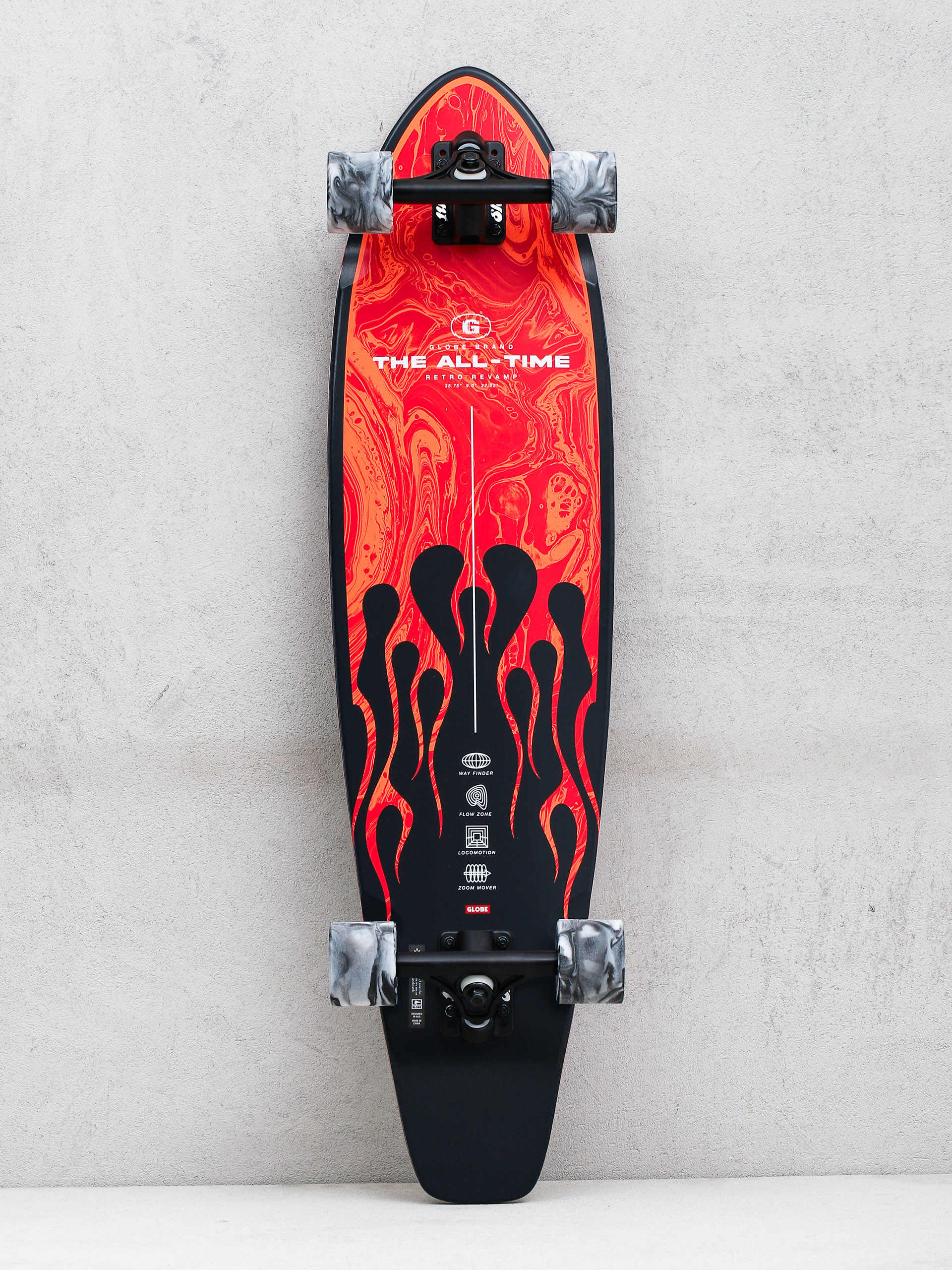 Globe The All Time Longboard - red (red flames)