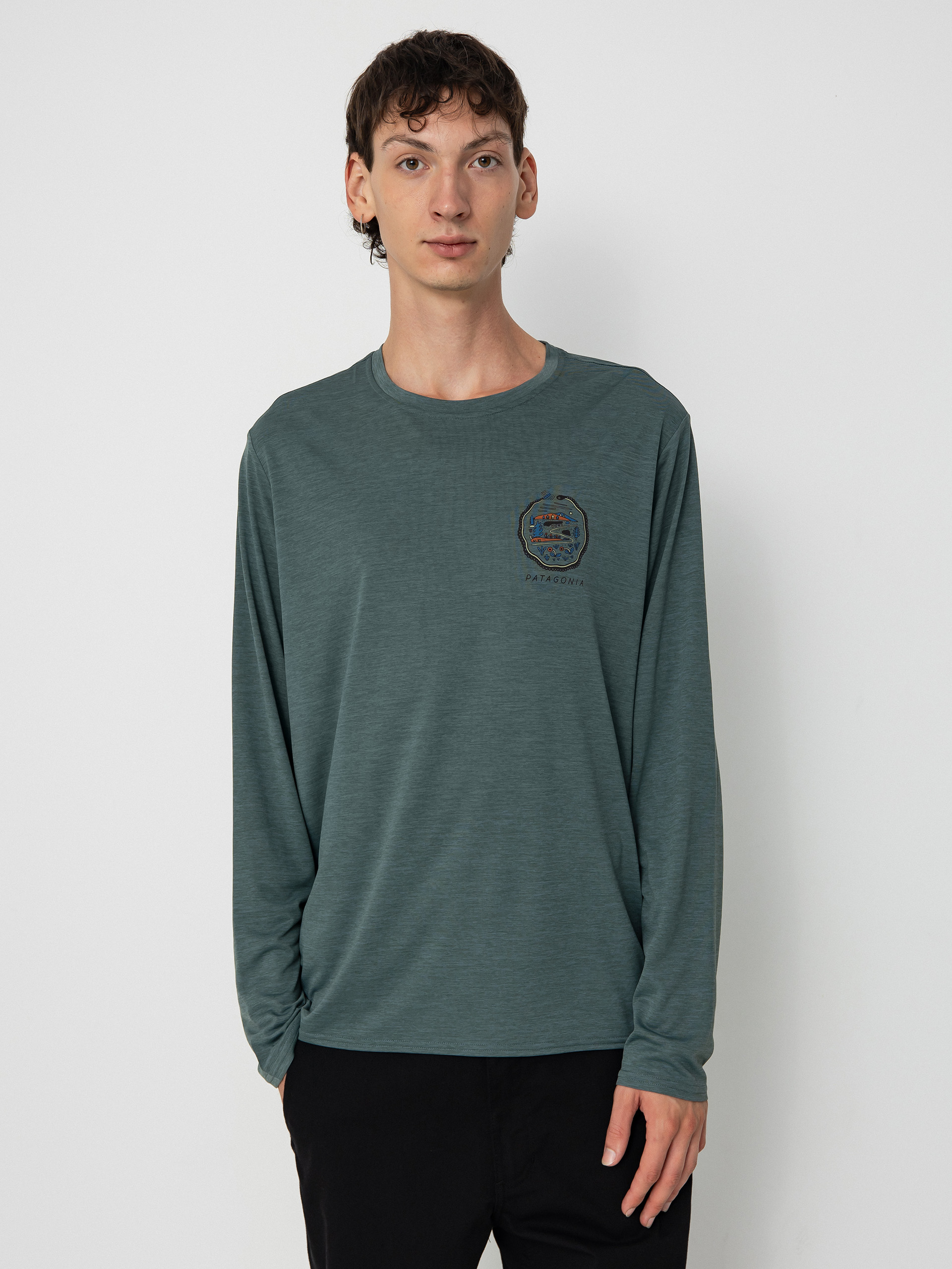Patagonia Cap Cool Daily Graphic Lands Longsleeve (commontrail nouveau green x dye)
