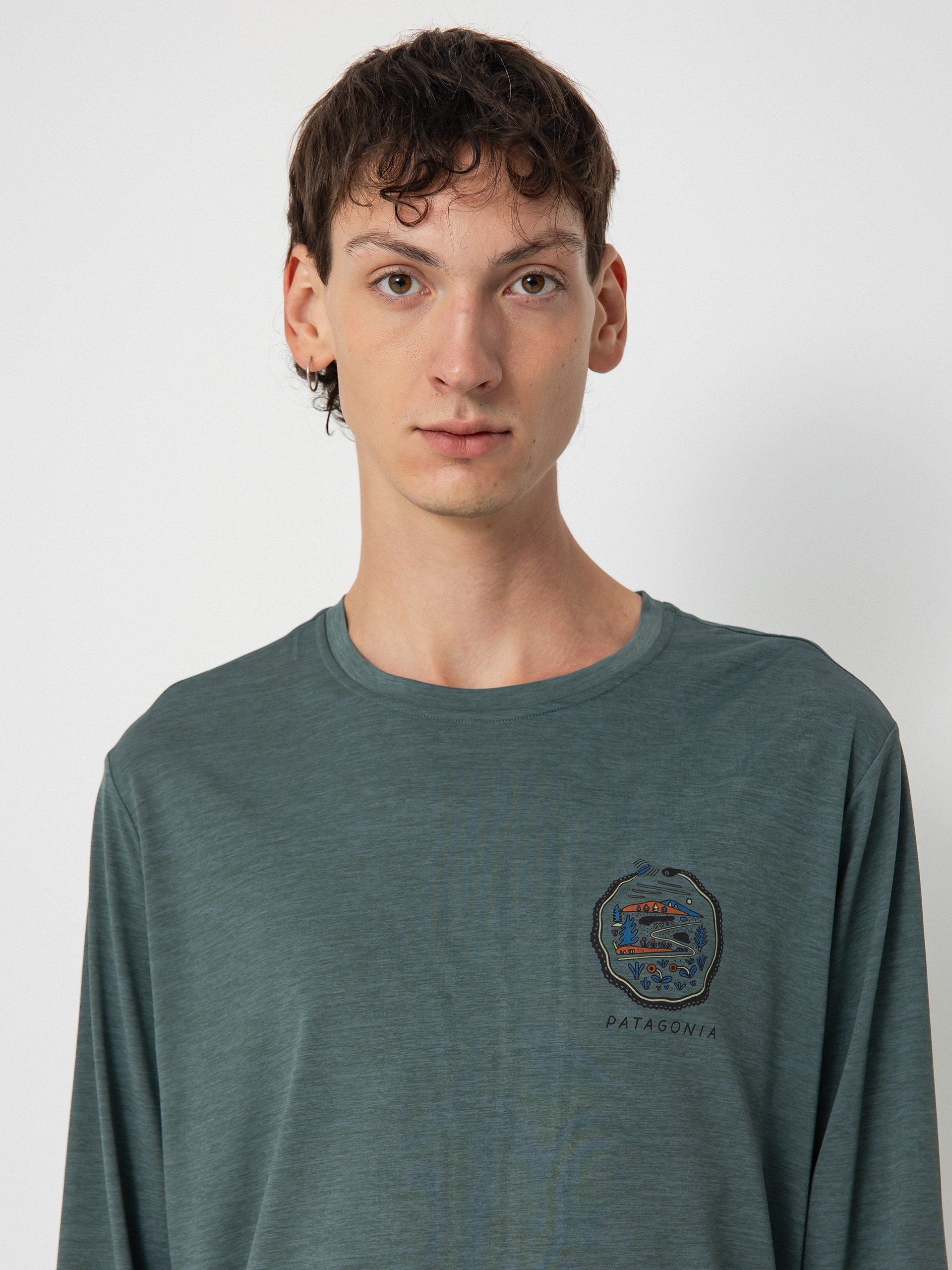 Patagonia Cap Cool Daily Graphic Lands Longsleeve (commontrail nouveau green x dye)