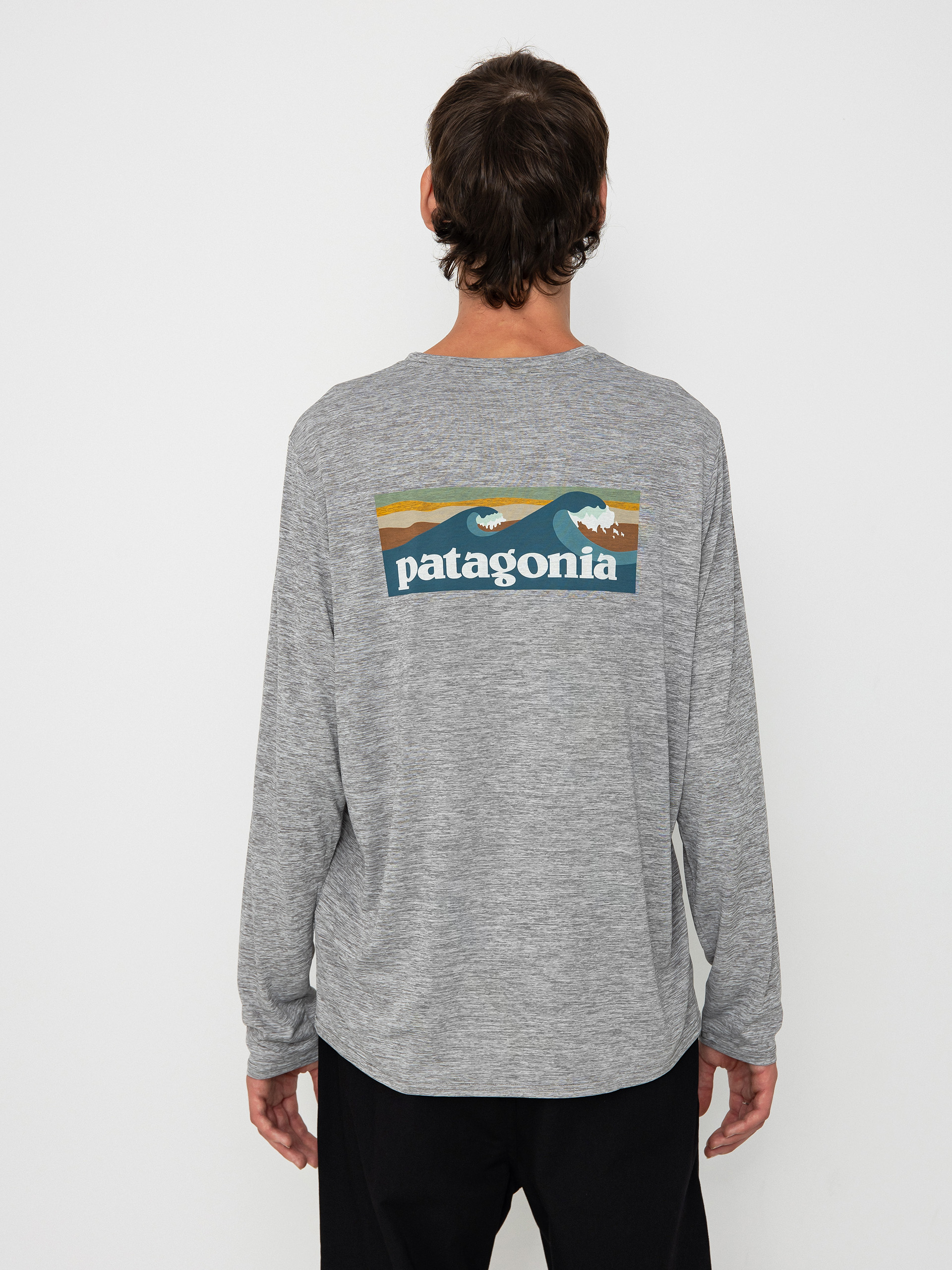 Patagonia Cap Cool Daily Graphic Waters Longsleeve (boardshort logo abalone blue feather grey)