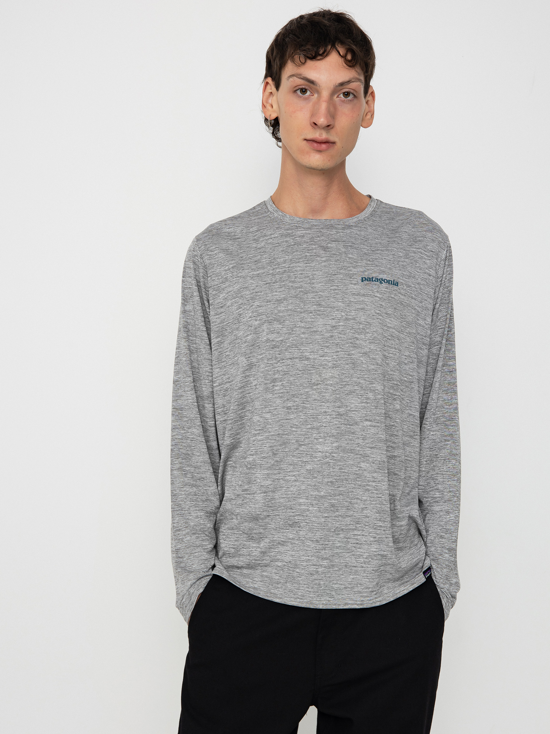 Patagonia Cap Cool Daily Graphic Waters Longsleeve (boardshort logo abalone blue feather grey)