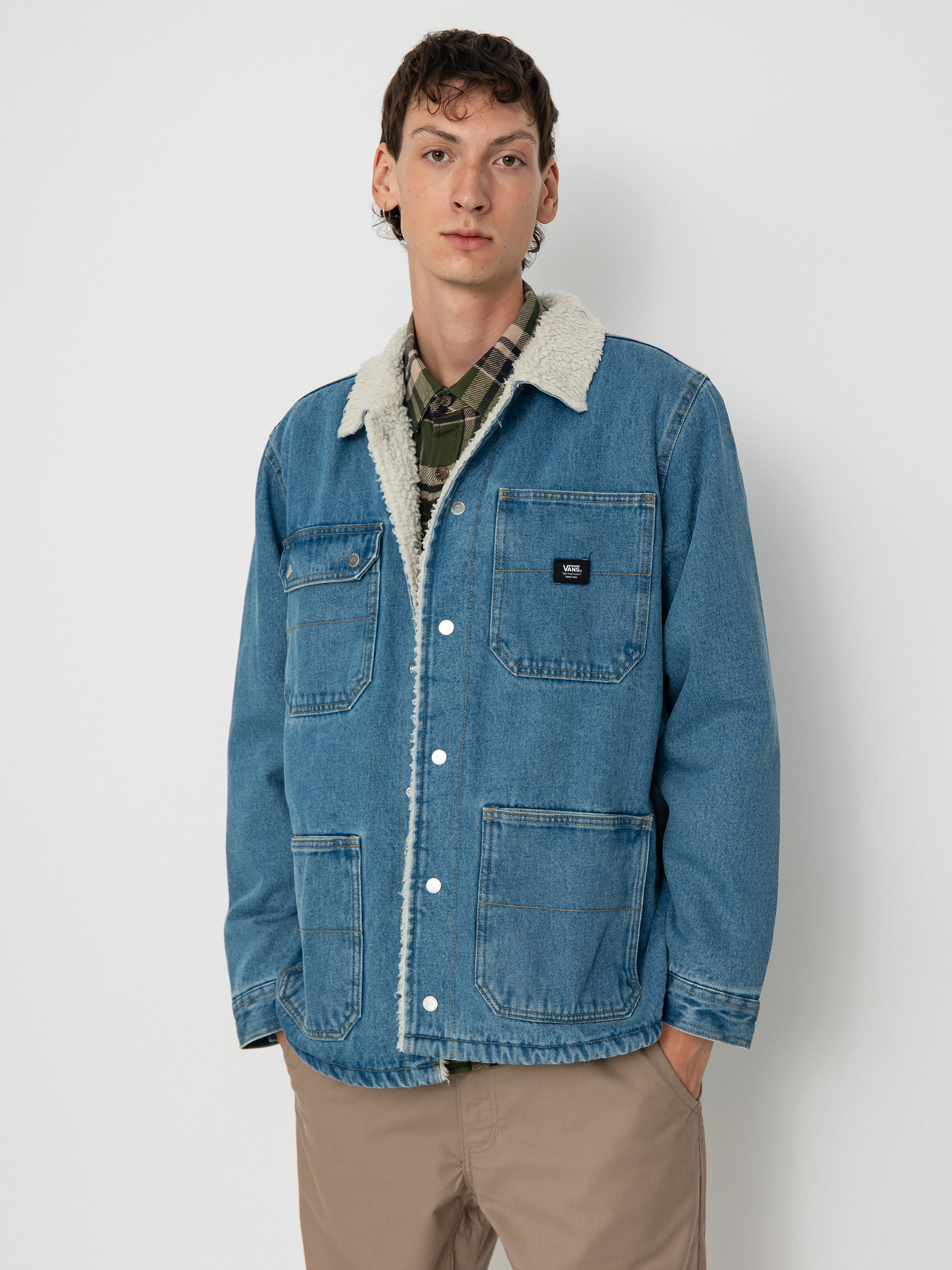 Vans Drill Chore Denim Sherpa Jacket blue stonewash blue