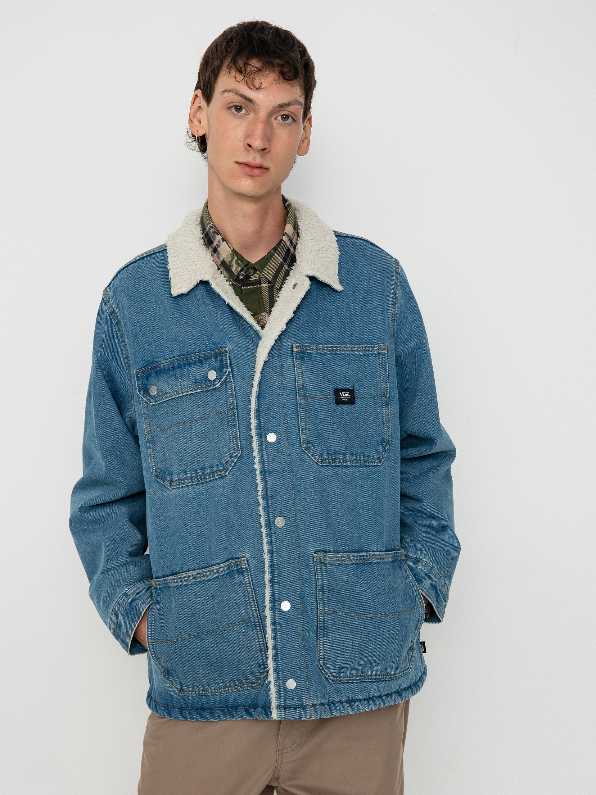 Vans Drill Chore Denim Sherpa Jacke (stonewash/blue)