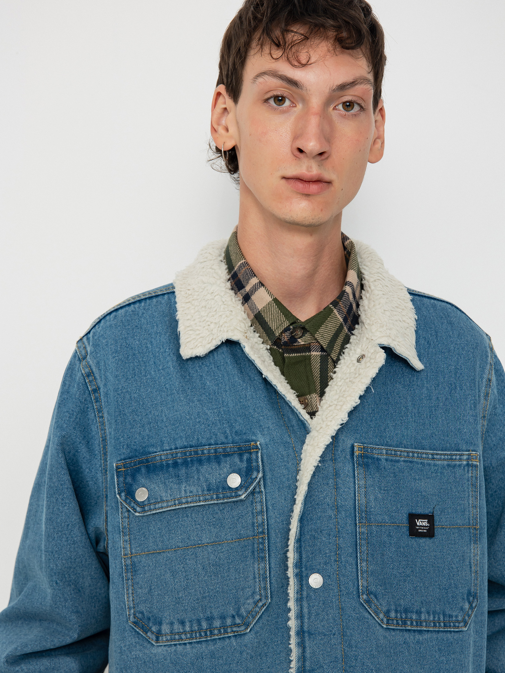 Vans Drill Chore Denim Sherpa Jacket (stonewash/blue)