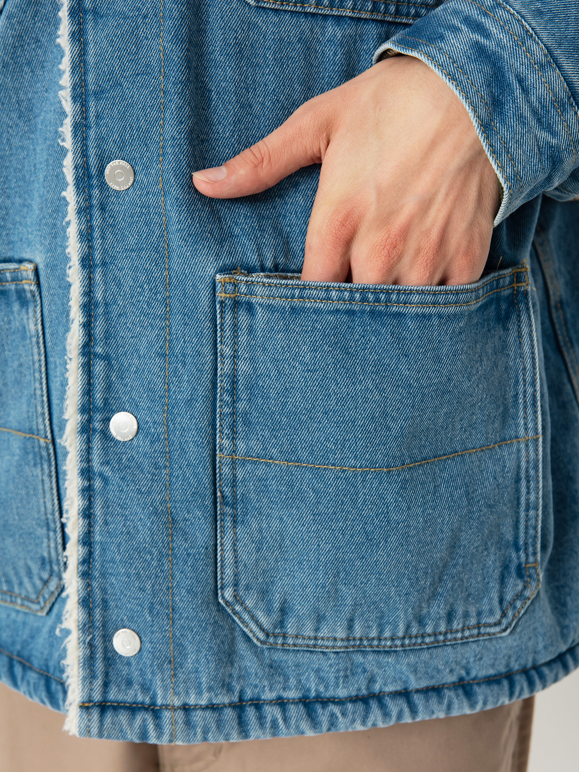 Vans Drill Chore Denim Sherpa Jacke (stonewash/blue)