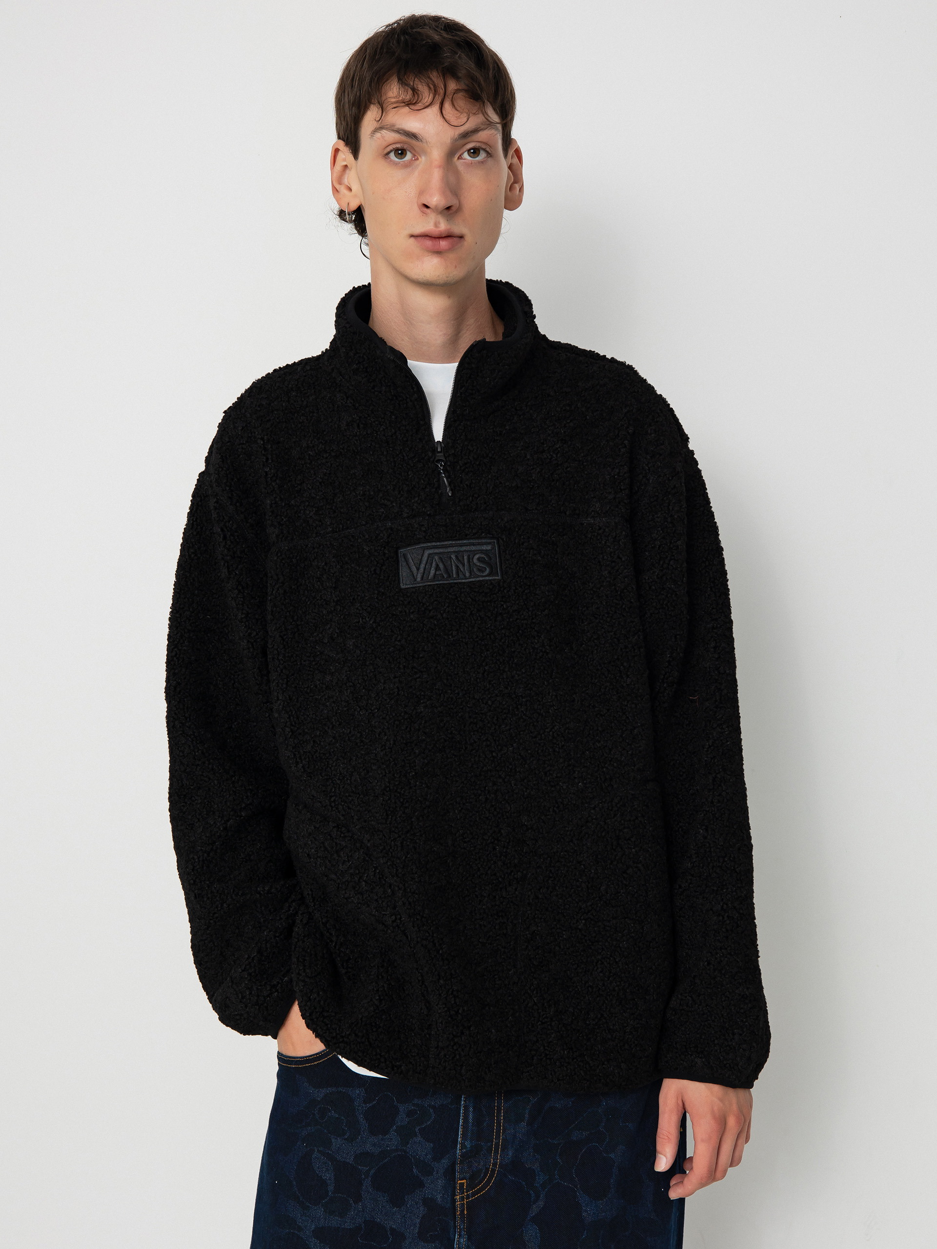 Mens Vans Vans Boxed Sherpa Qzip Fleece  (black)