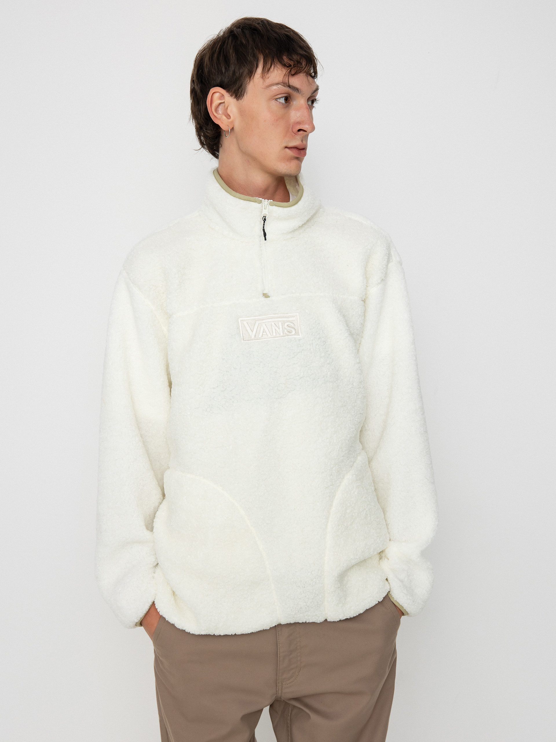 Herren Vans Vans Boxed Sherpa Qzip Fleece Jacke (marshmallow)