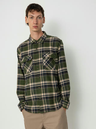 Brixton Bowery Flannel Ls Hemd (cypress green/washed navy/whit)