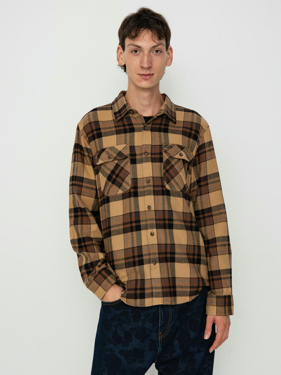 Brixton Bowery Flannel Ls Hemd (tiger's eye/pinecone brown/was)