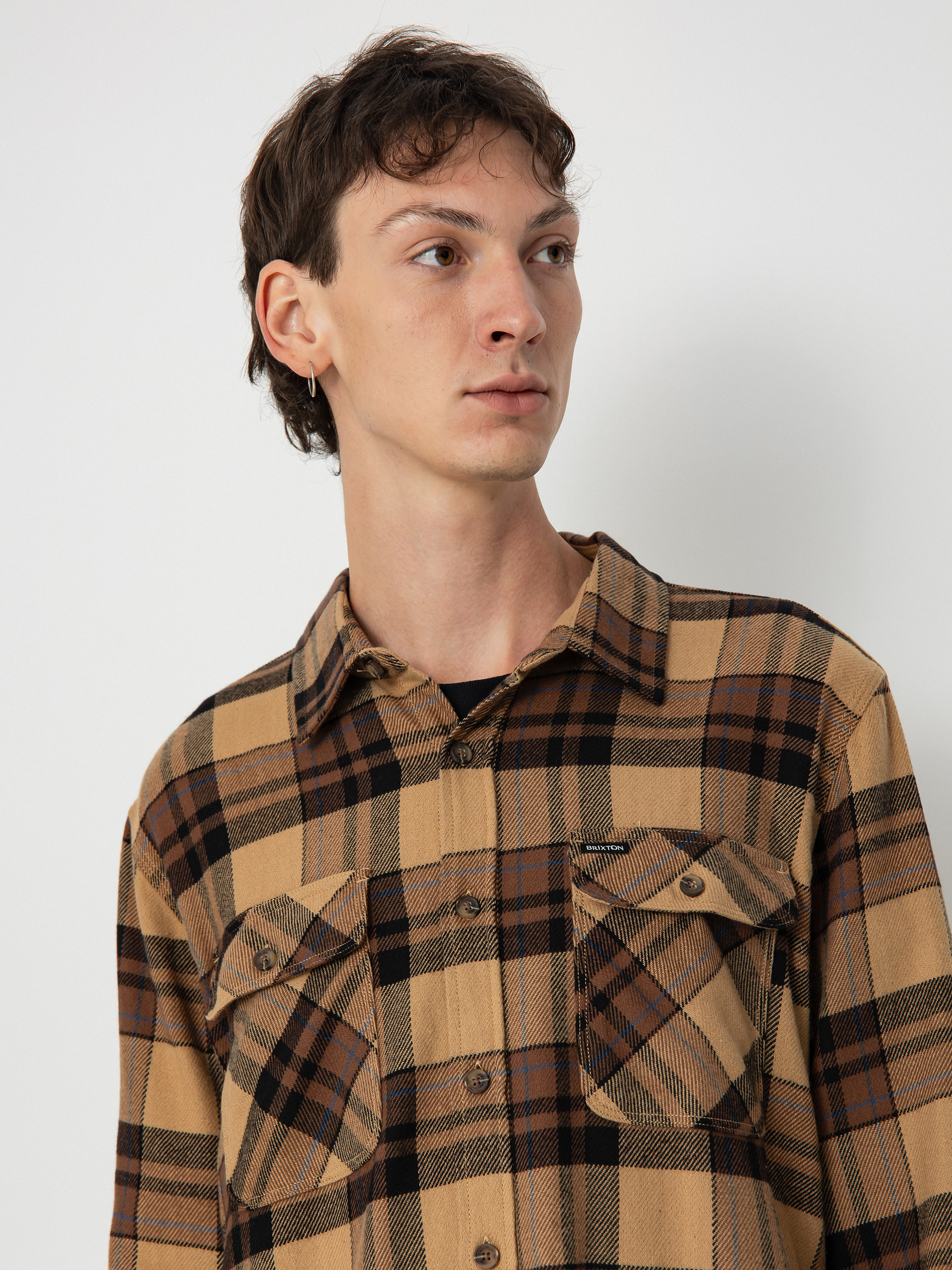 Brixton Bowery Flannel Ls Hemd (tiger's eye/pinecone brown/was)